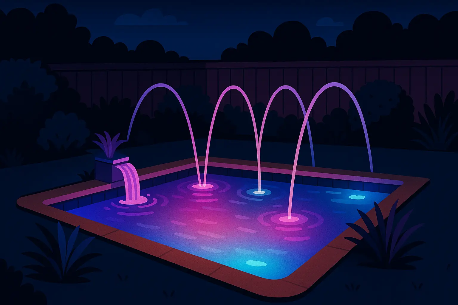 LED lighting and water features