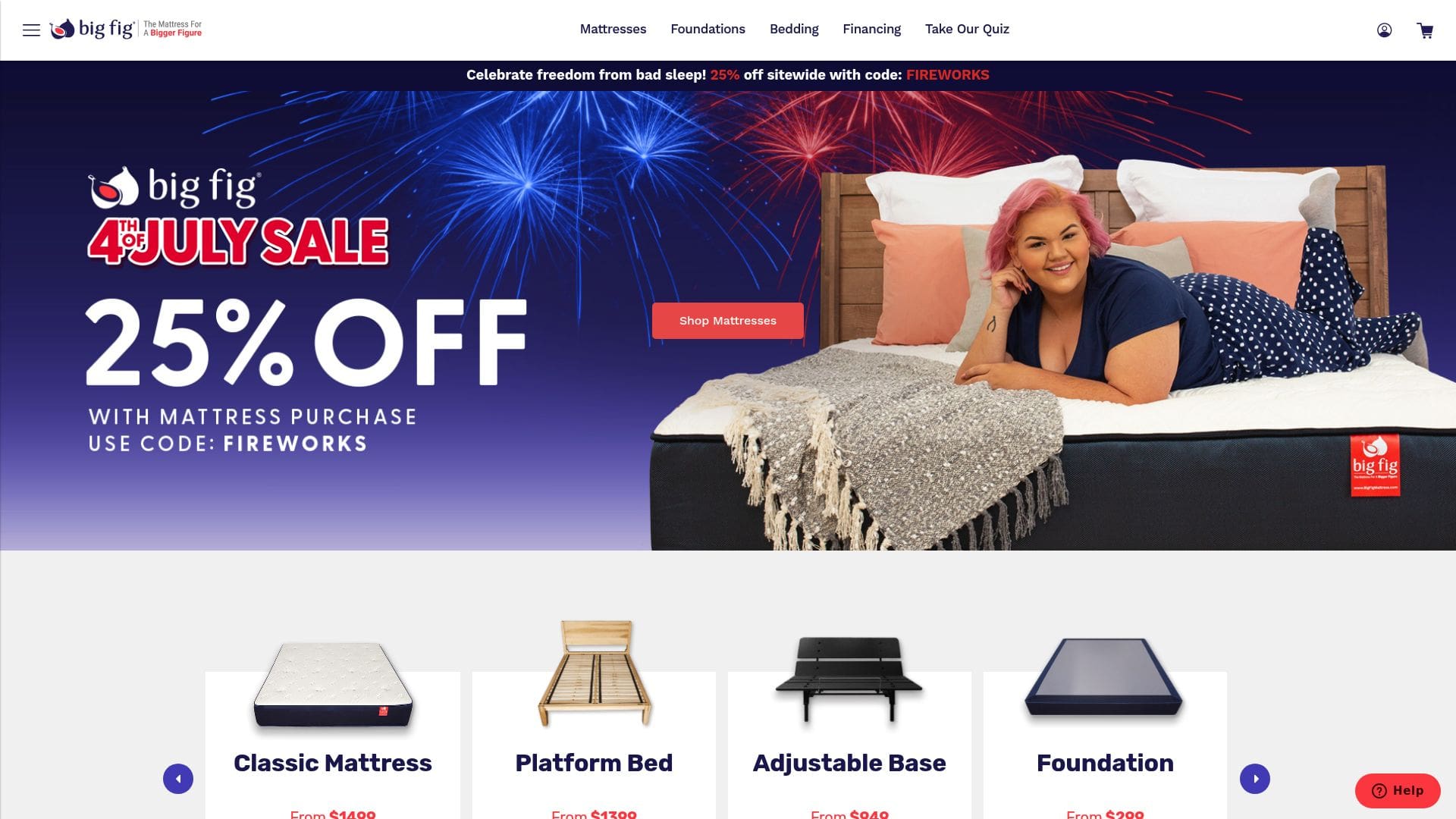 Big Fig mattress showing reinforced construction with 1,200 pocketed coils and enhanced cooling technology