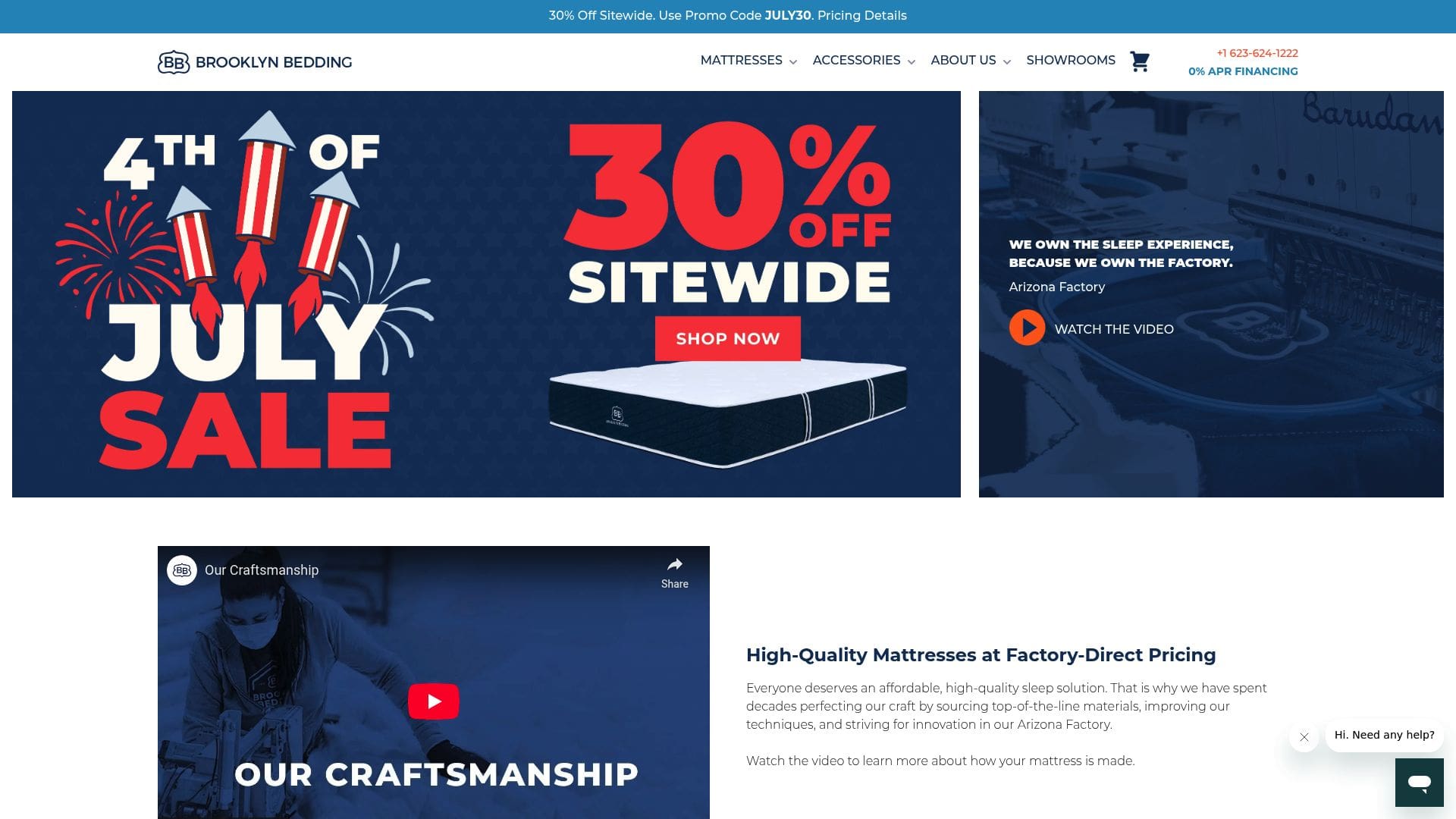 Screenshot of brooklynbedding.com