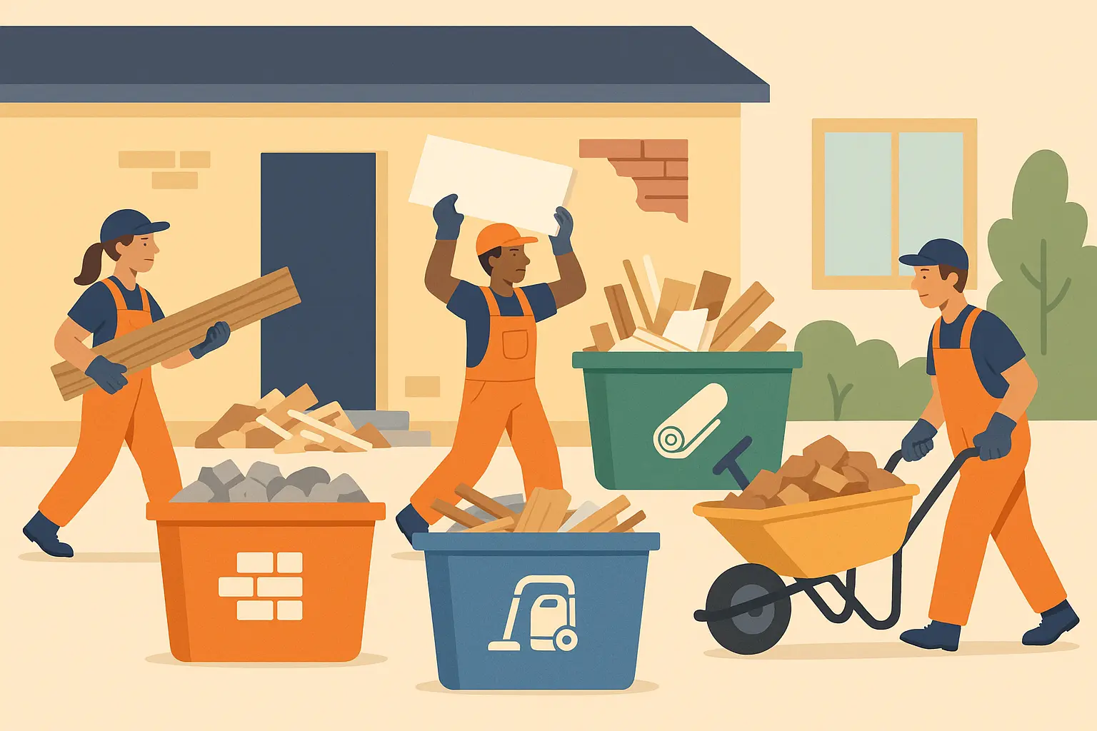 Professional junk removal truck for construction cleanup