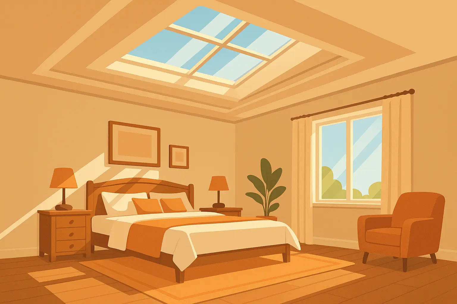 Skylight integration tray ceiling