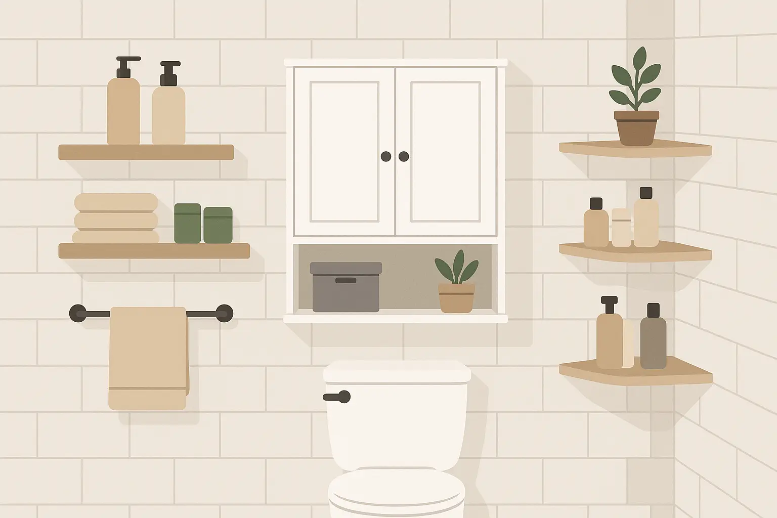 Wall-mounted bathroom storage solutions