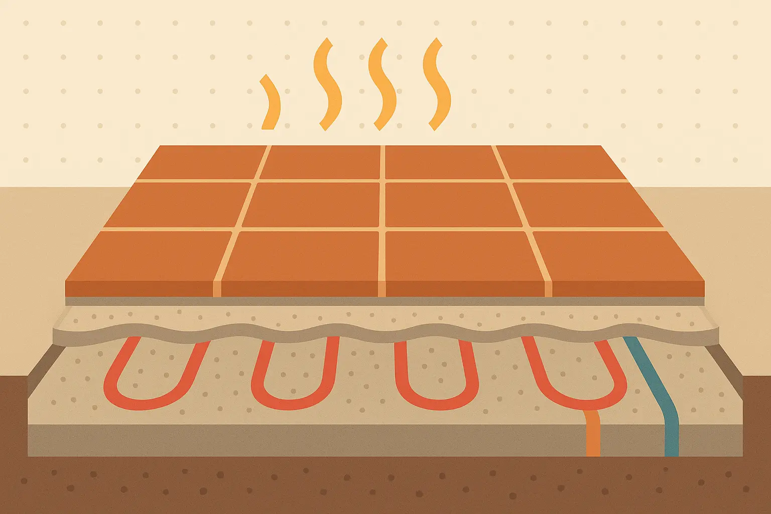 Heated bathroom flooring system