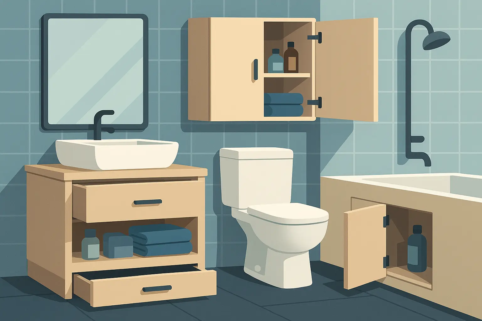 Hidden bathroom storage solutions