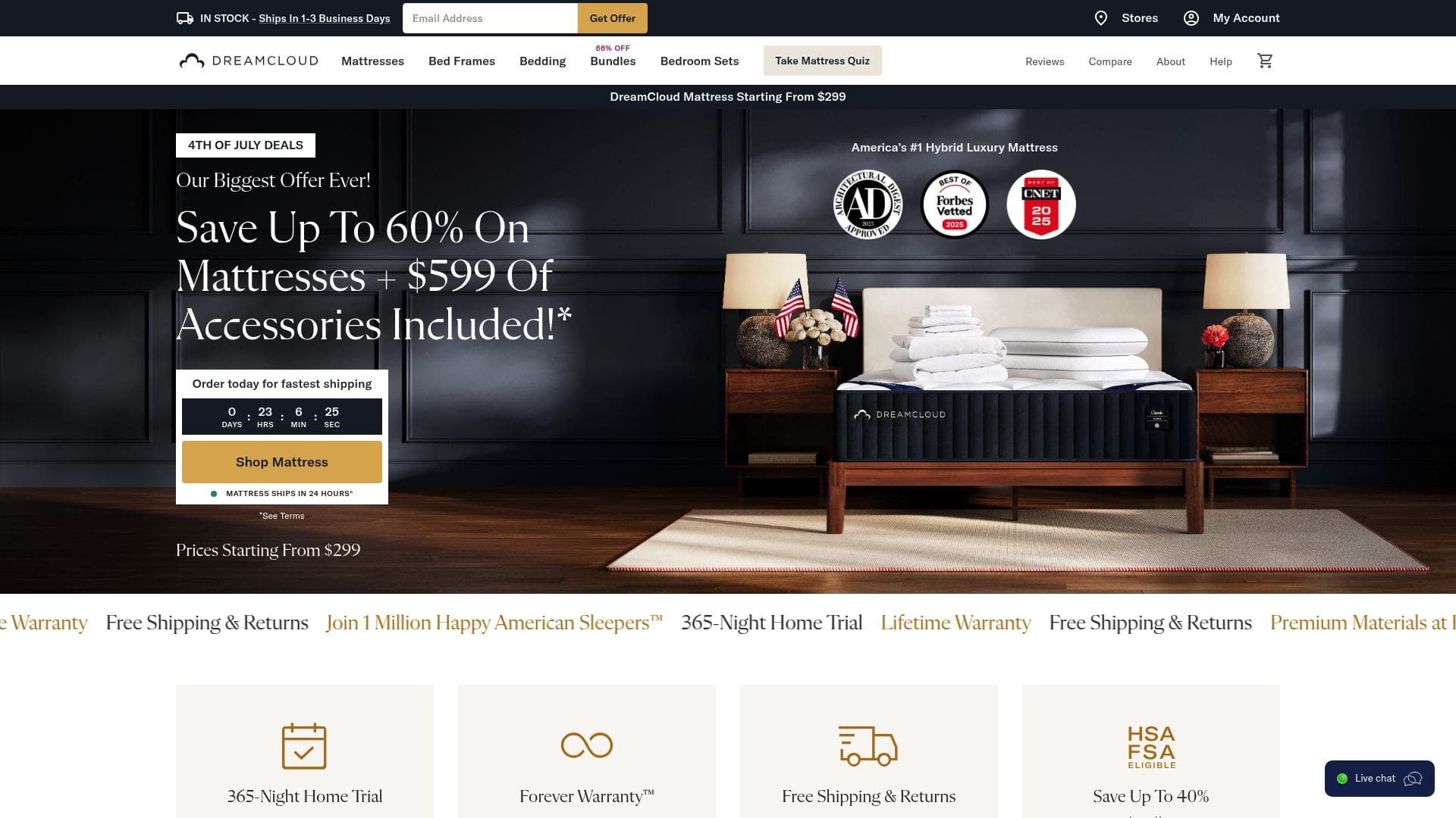 Screenshot of dreamcloudsleep.com