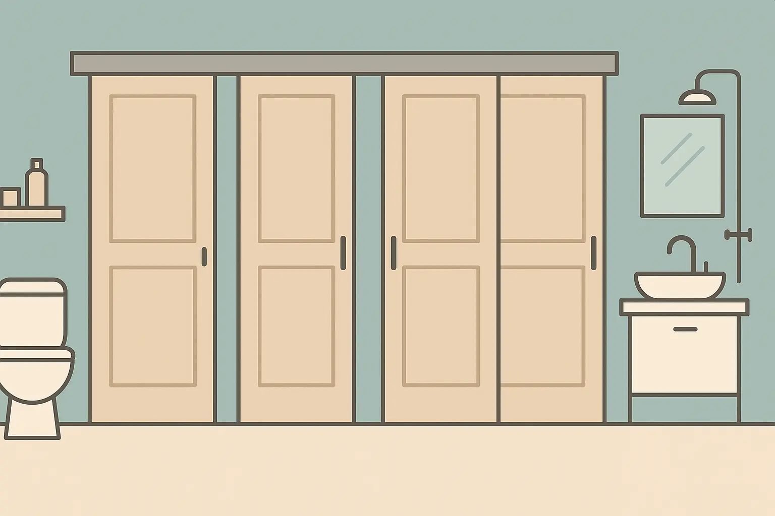Pocket door flexibility layout