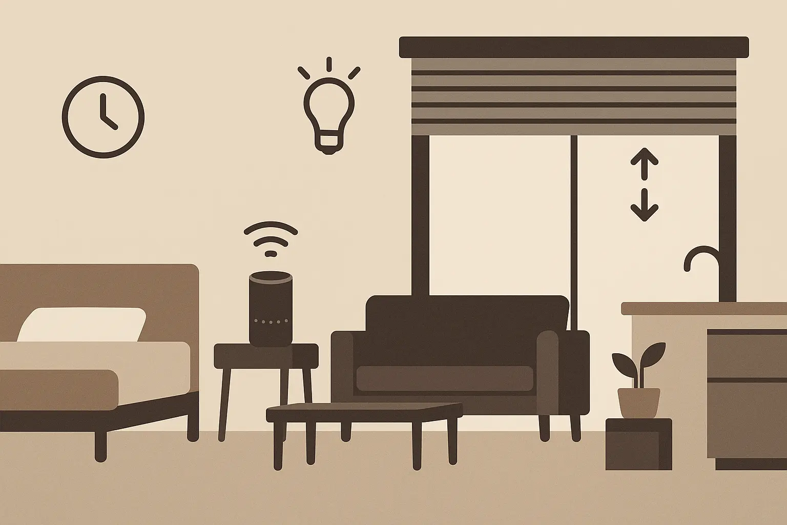 Smart home integration in studio apartment