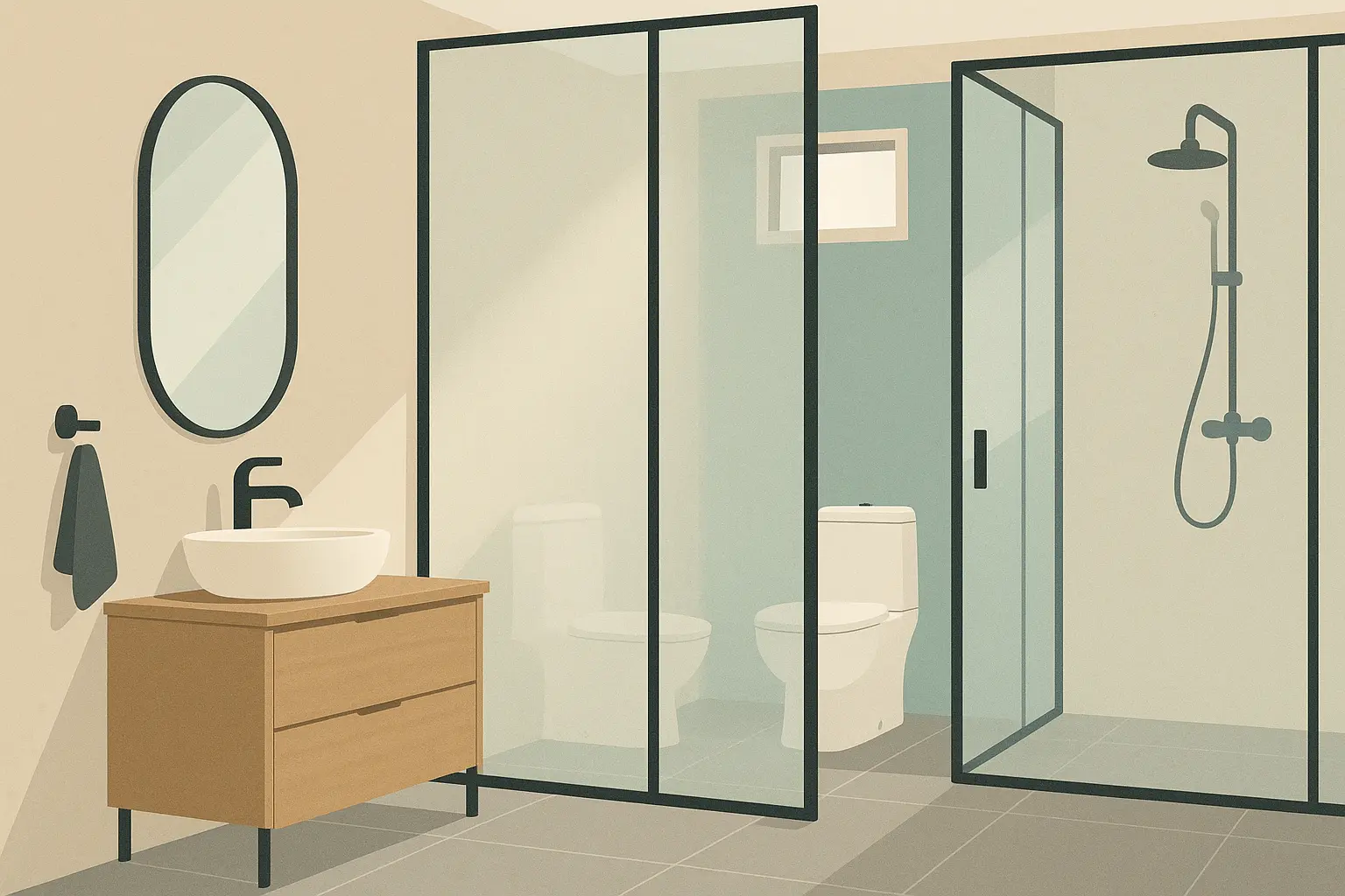 Frosted glass partition system