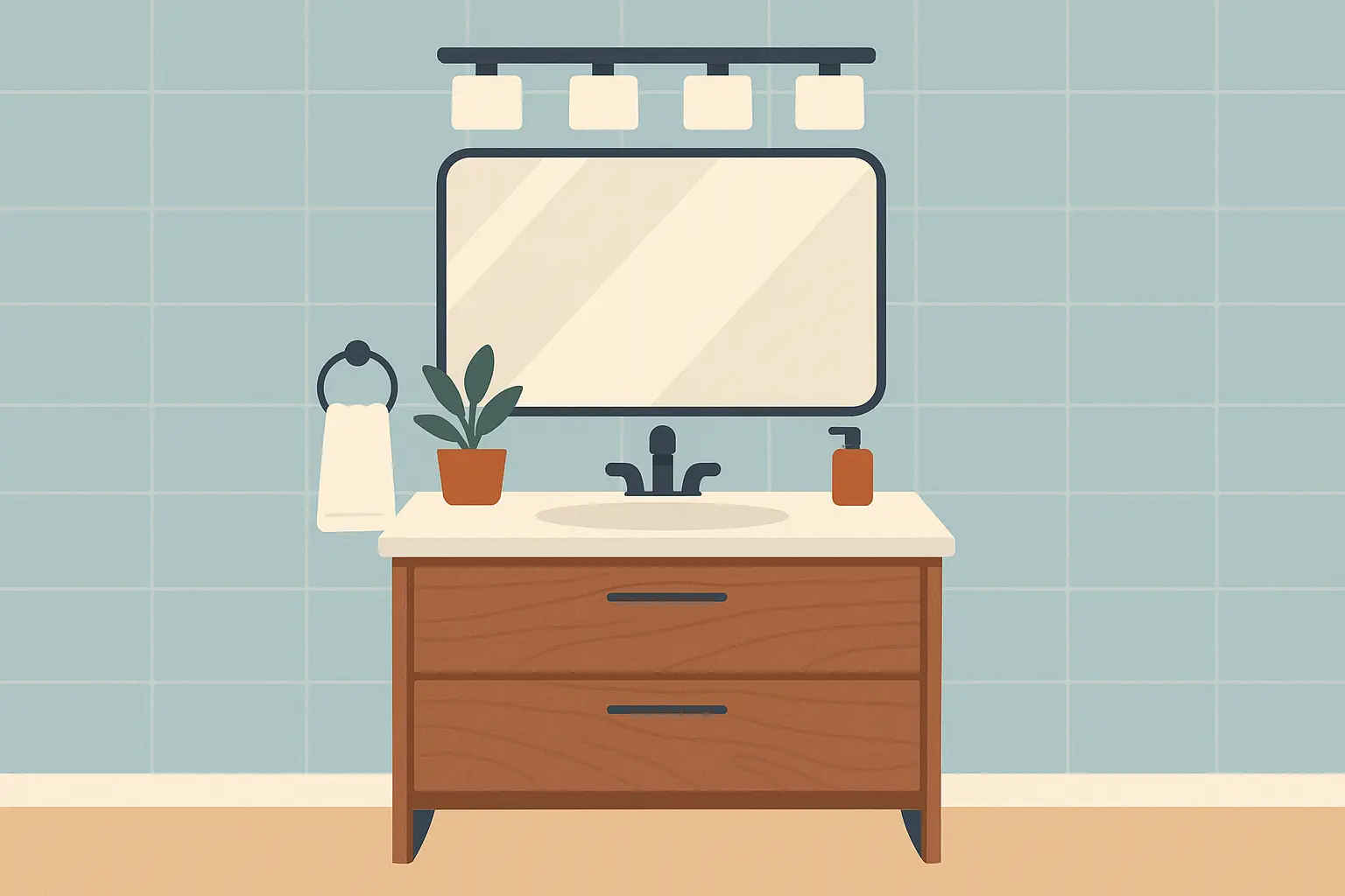 Bathroom vanity lighting size guide