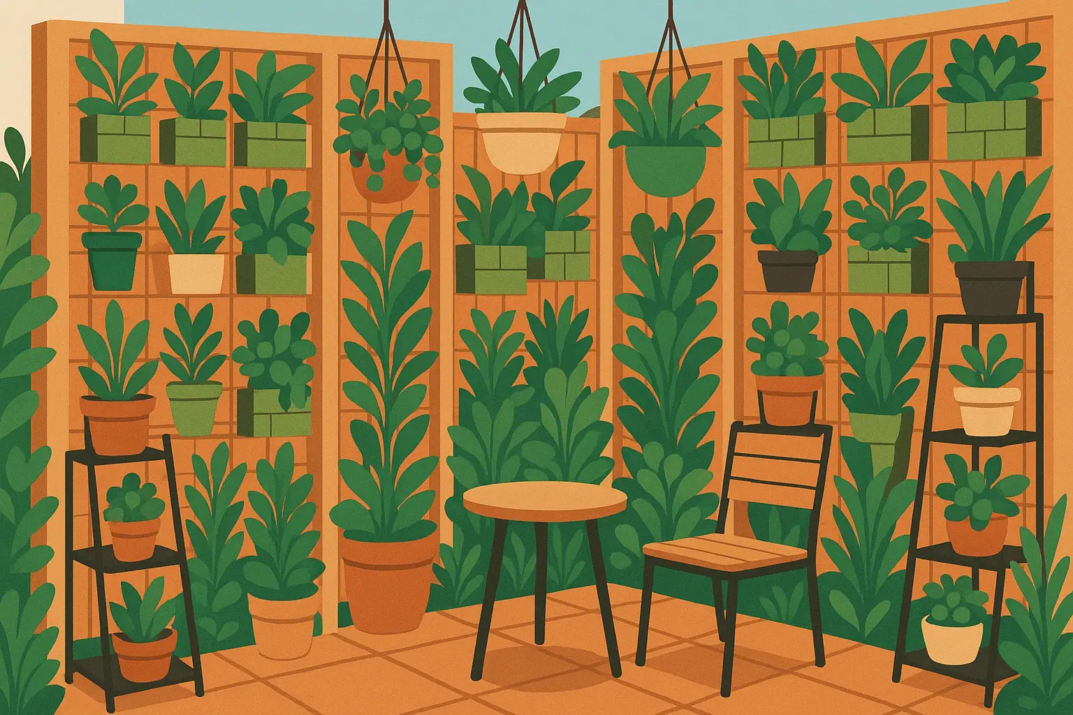 Vertical gardening and space-maximizing features