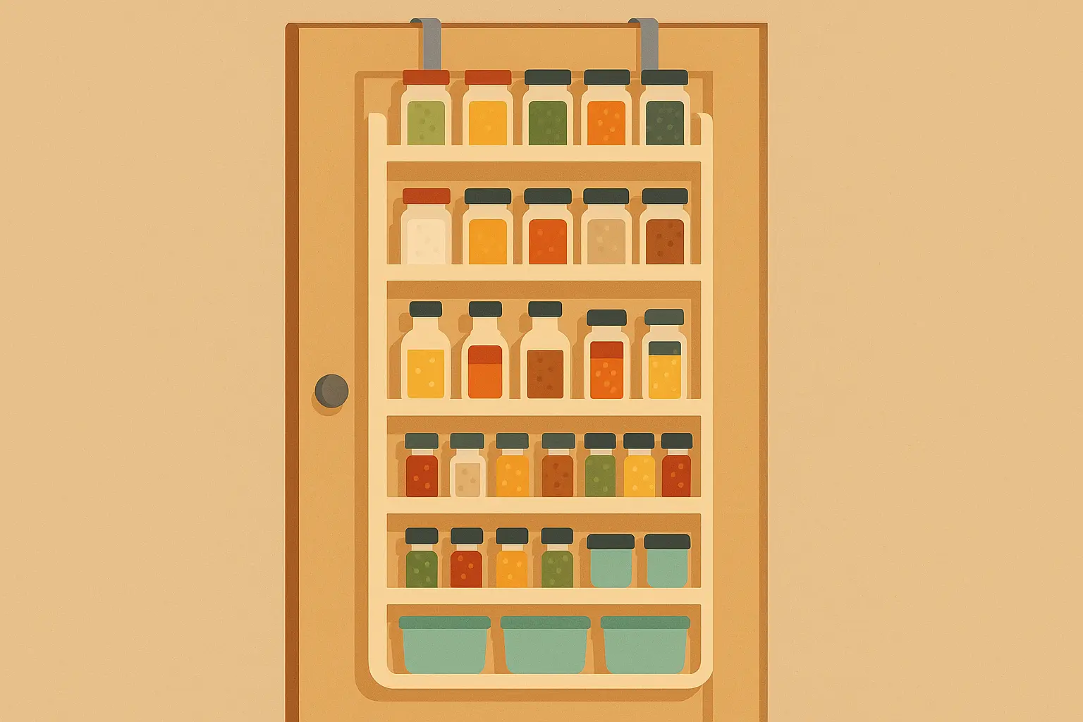 Behind-door pantry storage