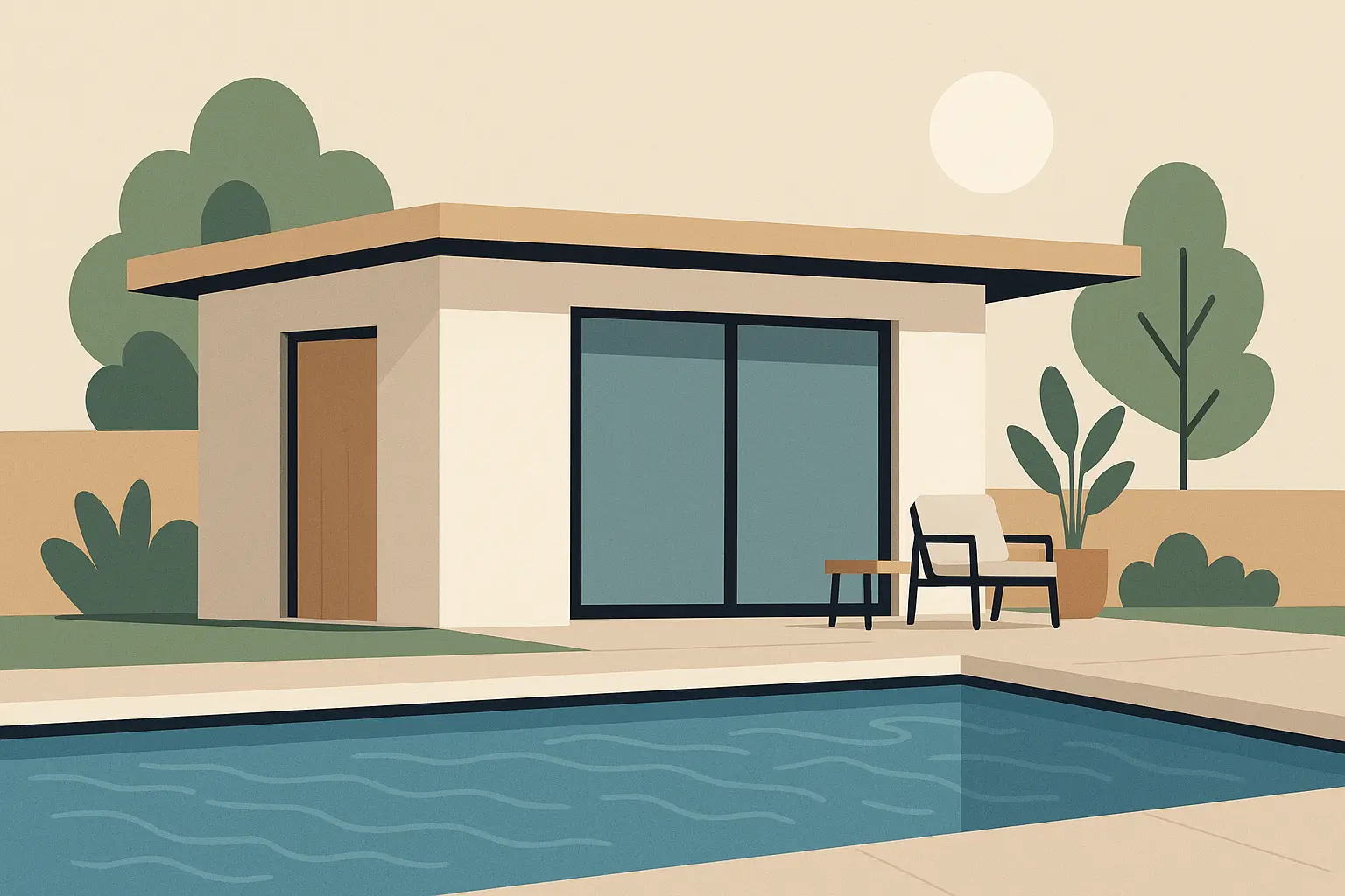 Compact and efficient pool house designs