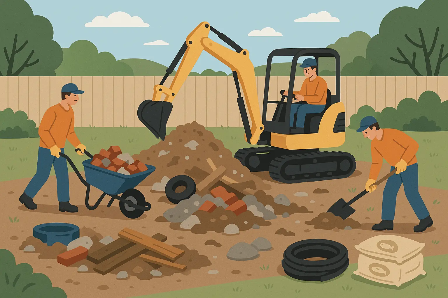 Professional pond installation cleanup