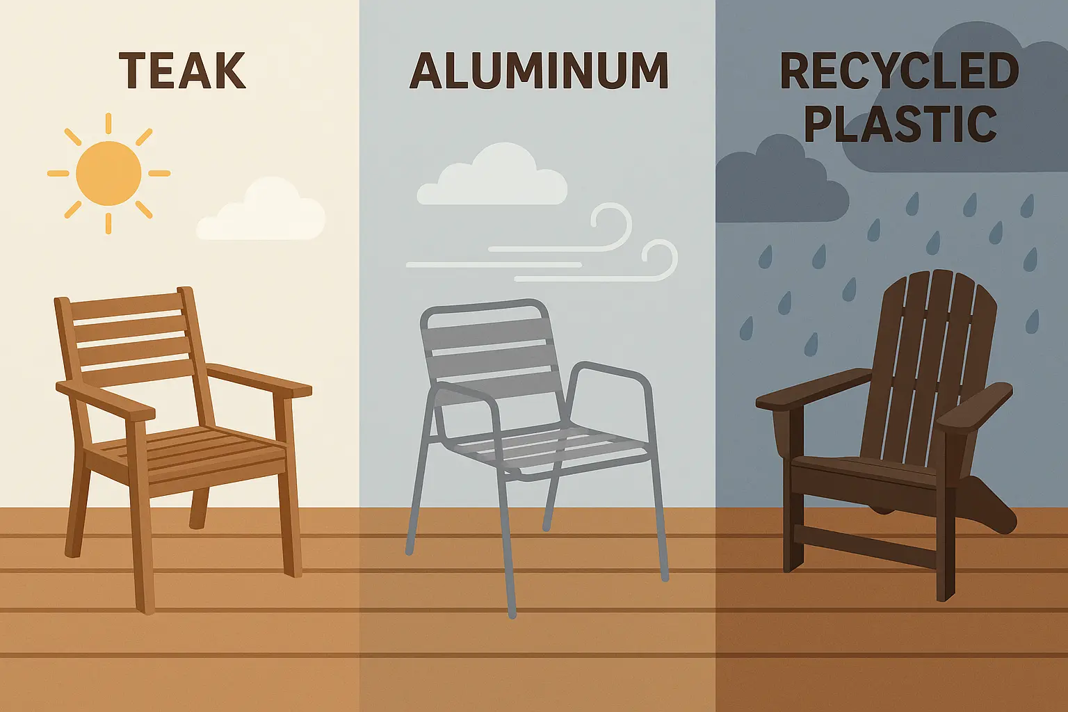 Performance comparison chart for outdoor furniture options