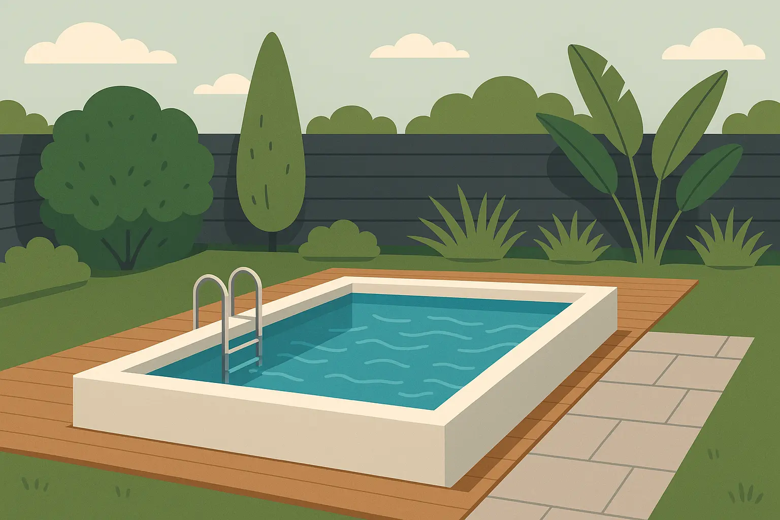 Rectangular frame pool installation