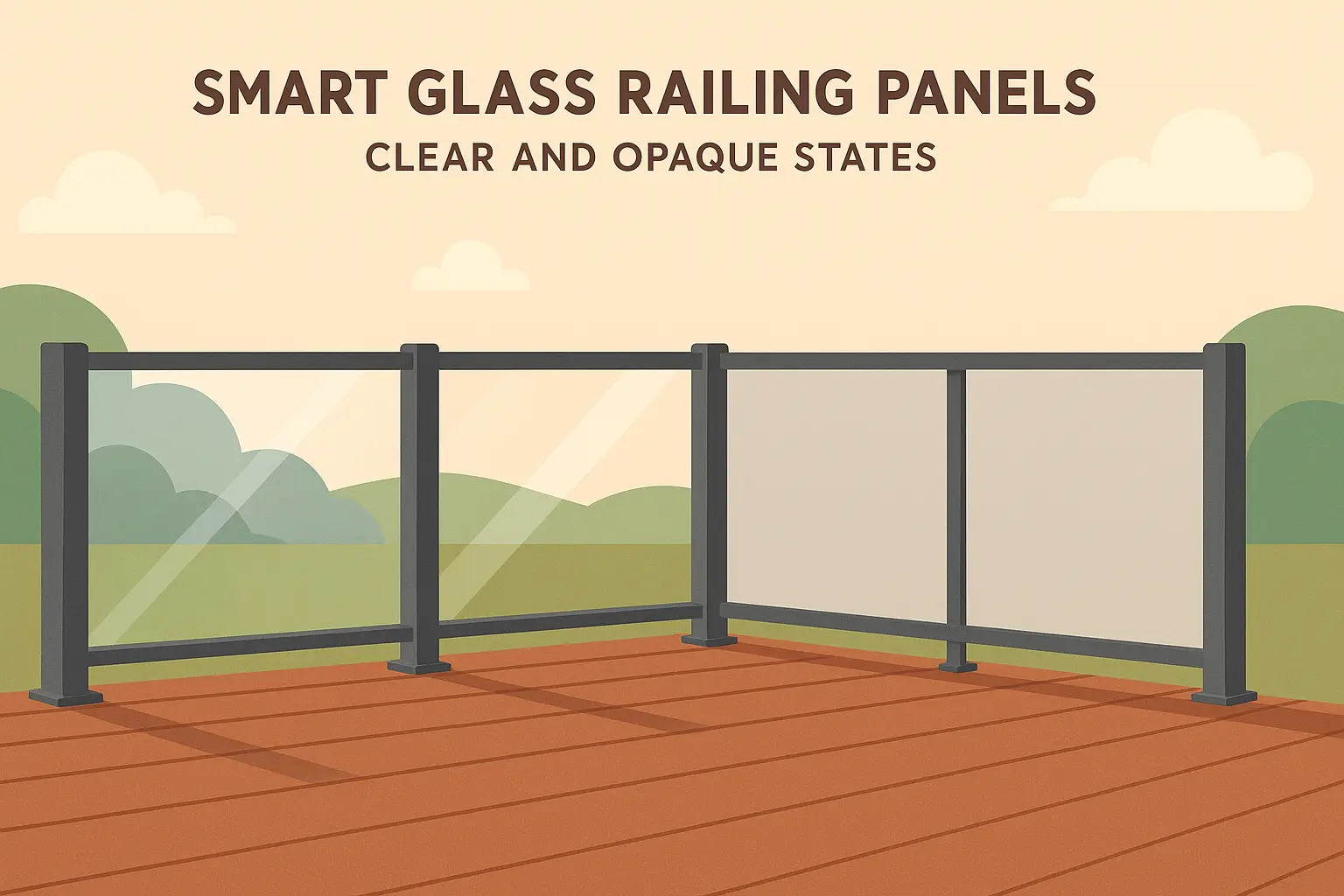 Smart glass railing technology