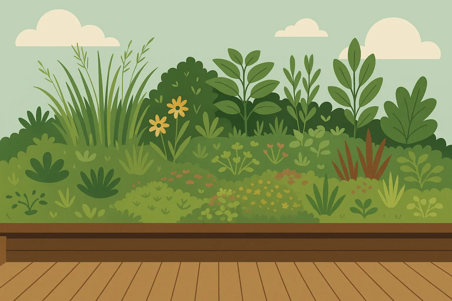 Living roof system over deck