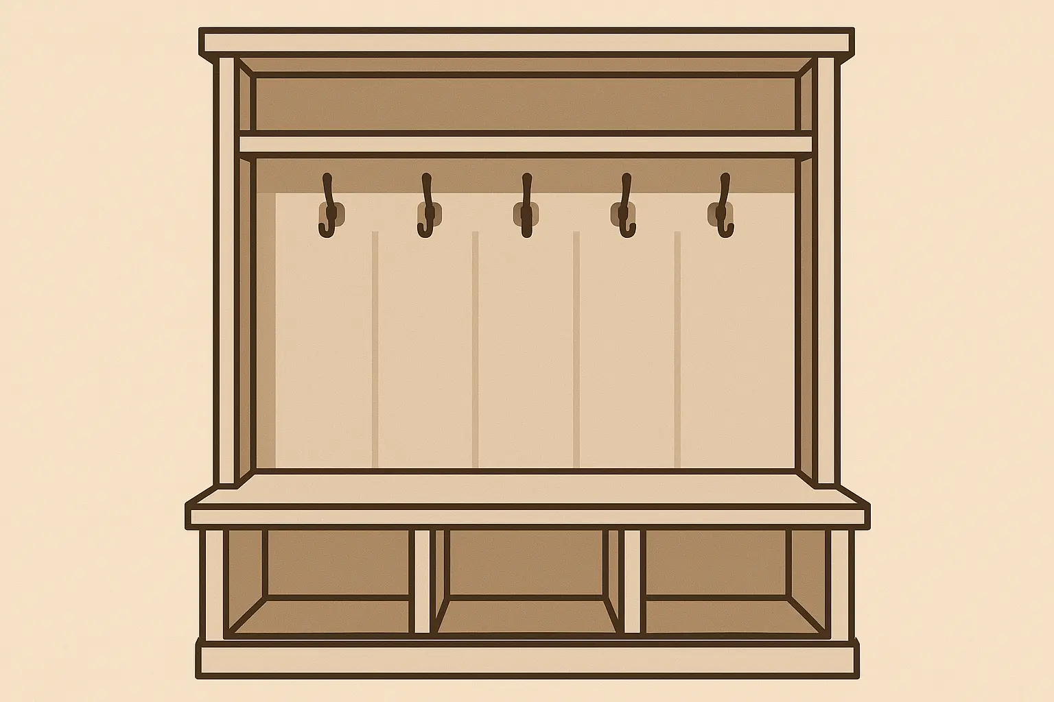 Built-in bench with storage