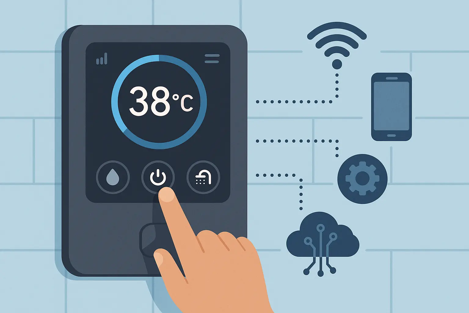 Digital shower controls with smart technology interface
