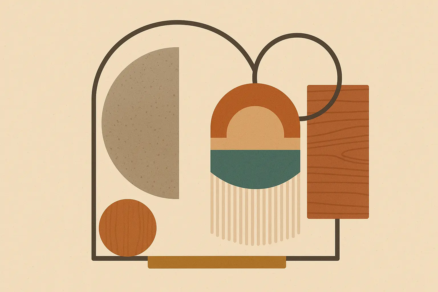 Mixed media collage accent wall with various materials