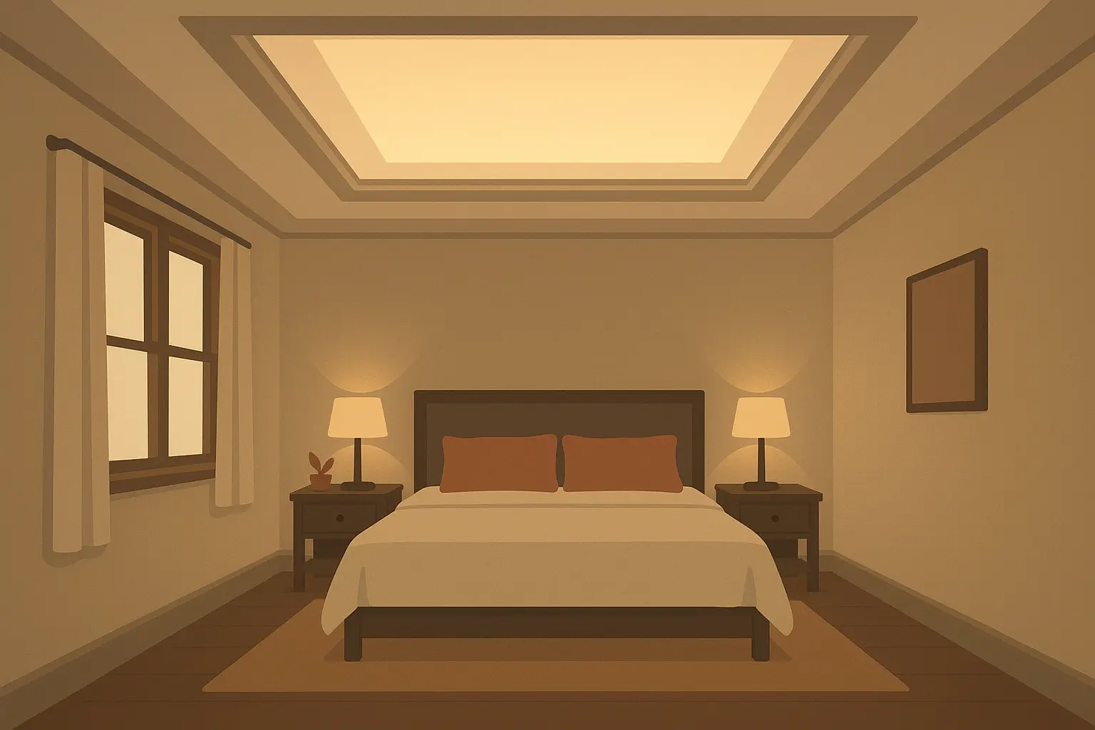 Backlit translucent panel tray ceiling