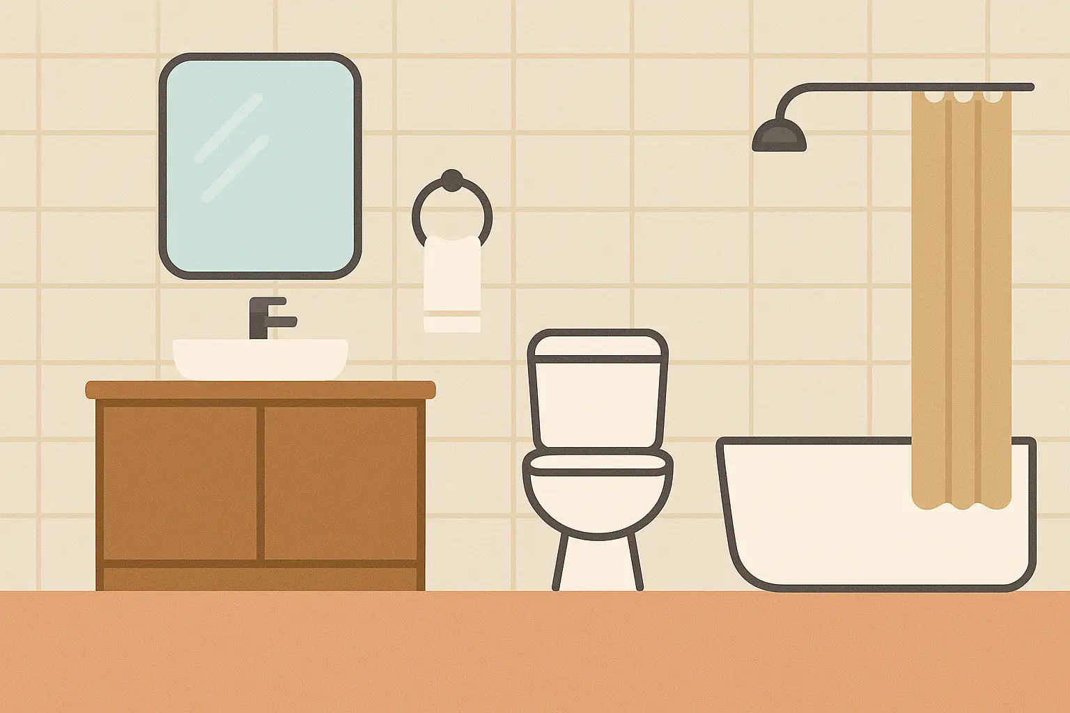 Galley-style bathroom layout