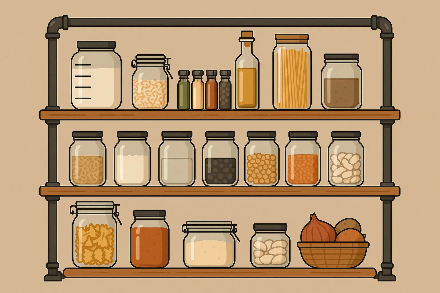 Industrial pipe shelving