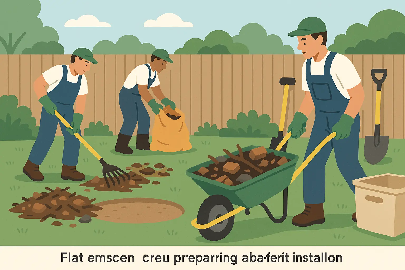 Professional cleanup service clearing backyard space