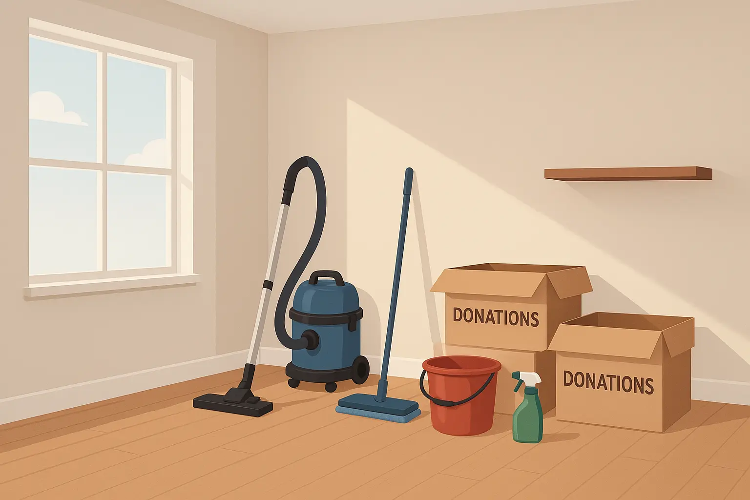 Professional junk removal service preparing room for renovation