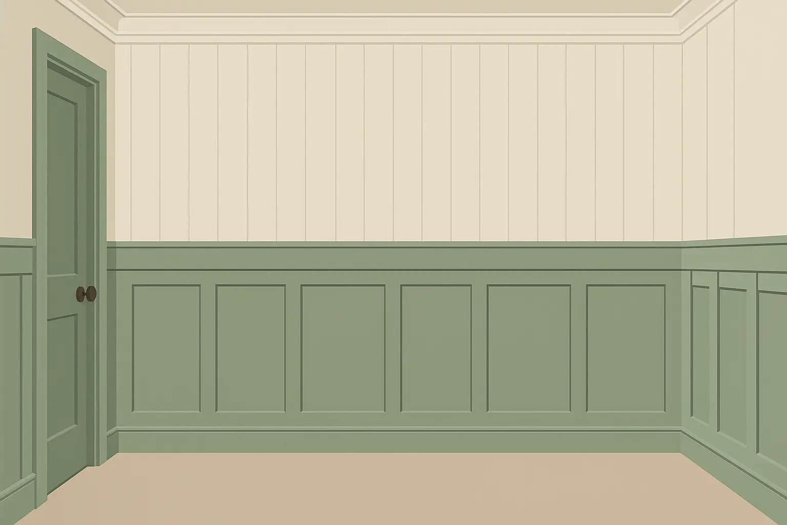 Vertical wood paneling board and batten