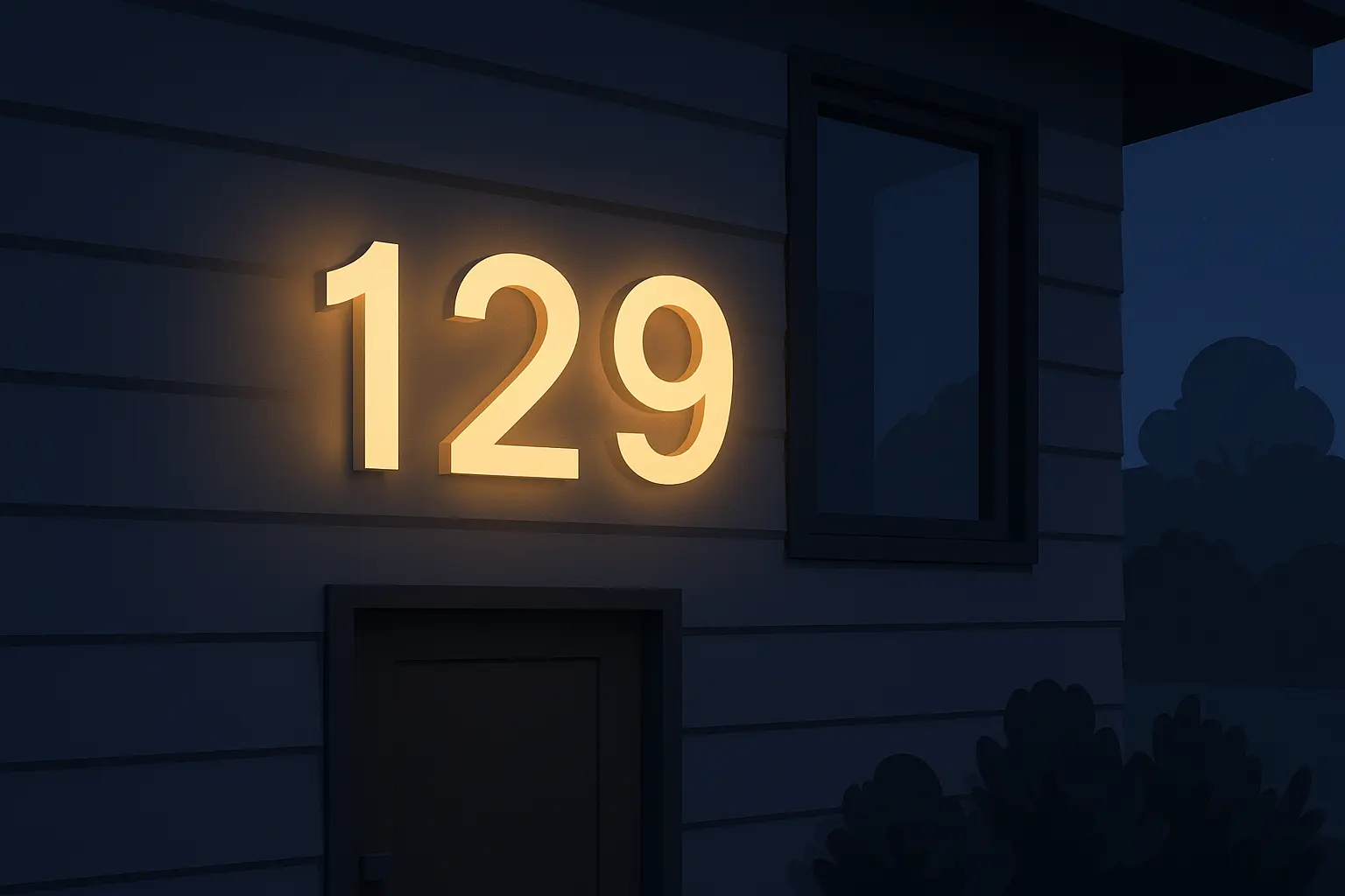 LED backlit house numbers