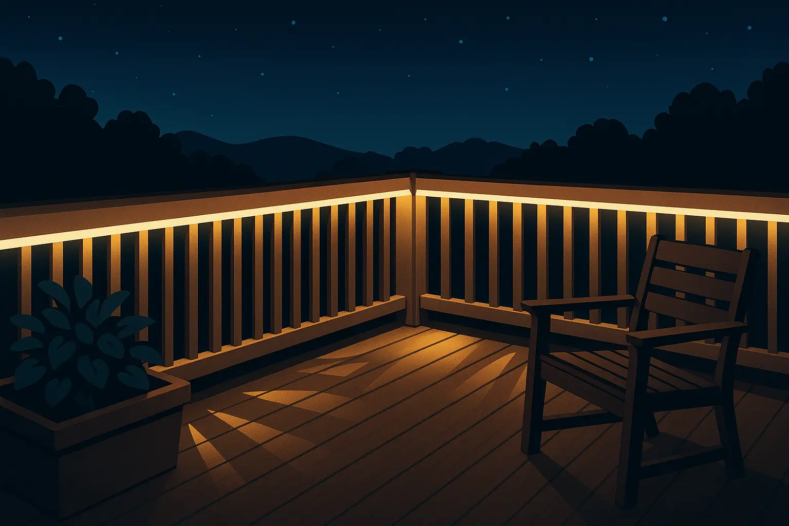 Integrated lighting railing system