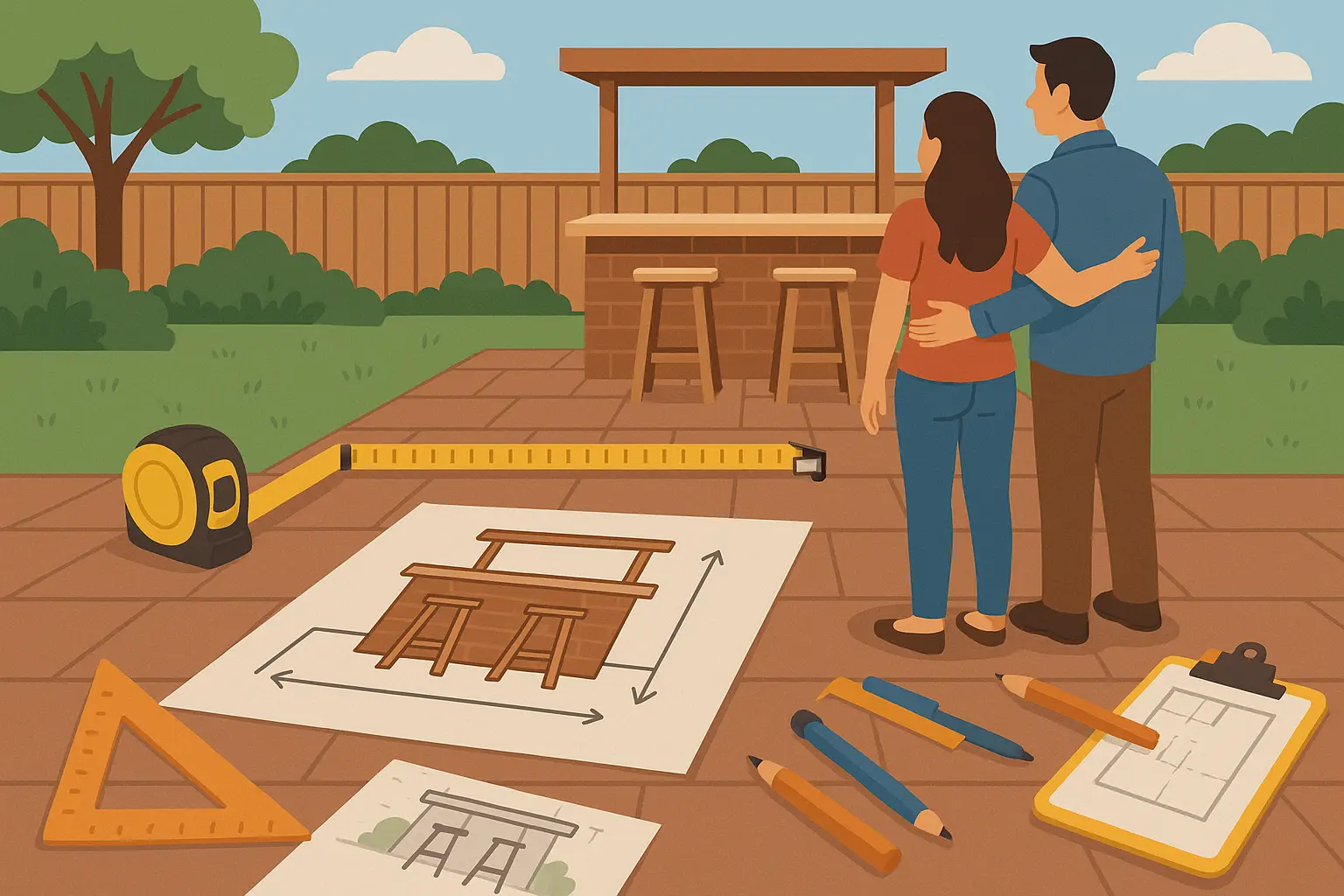 Outdoor bar space planning and location assessment