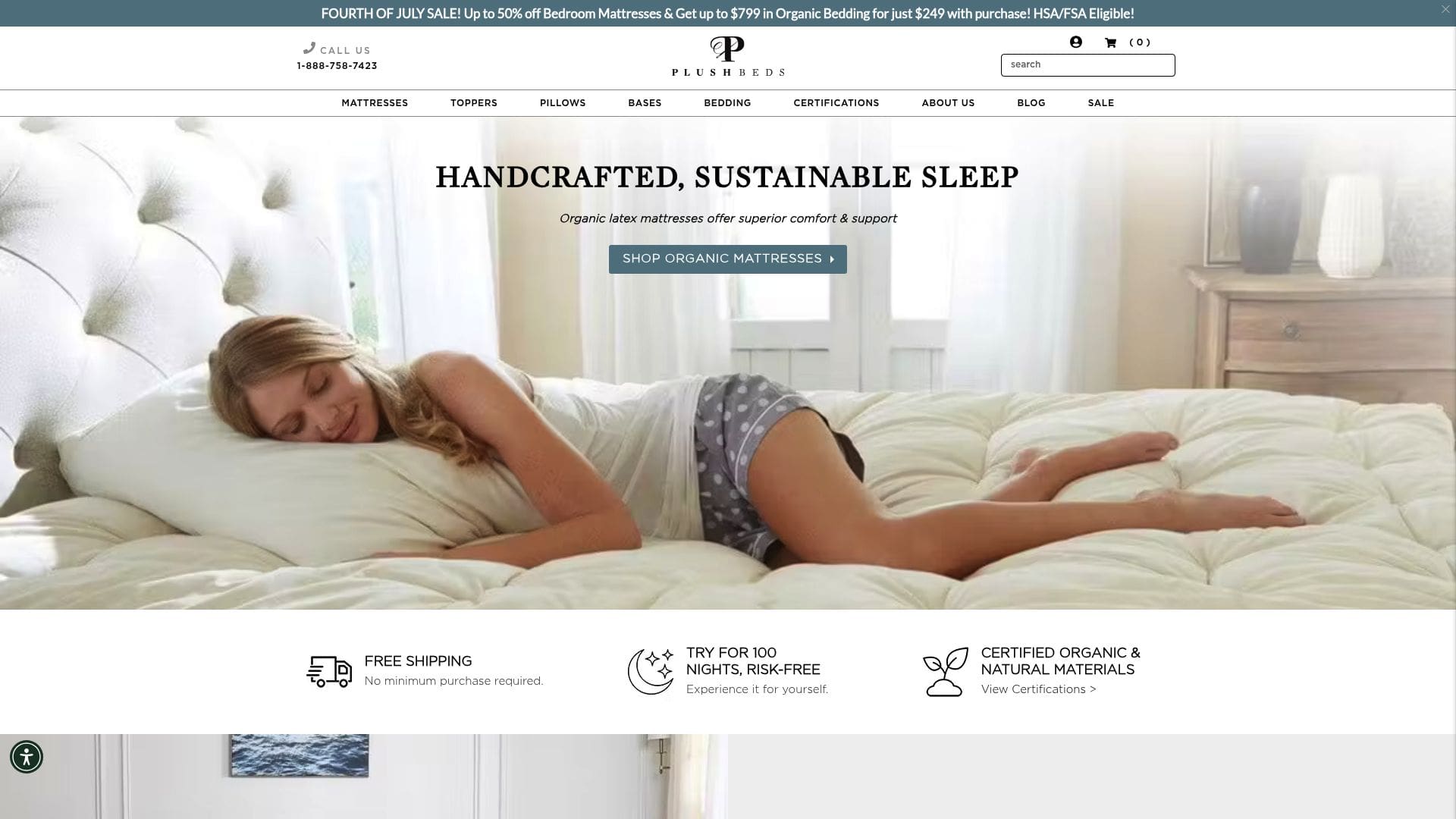 Screenshot of plushbeds.com