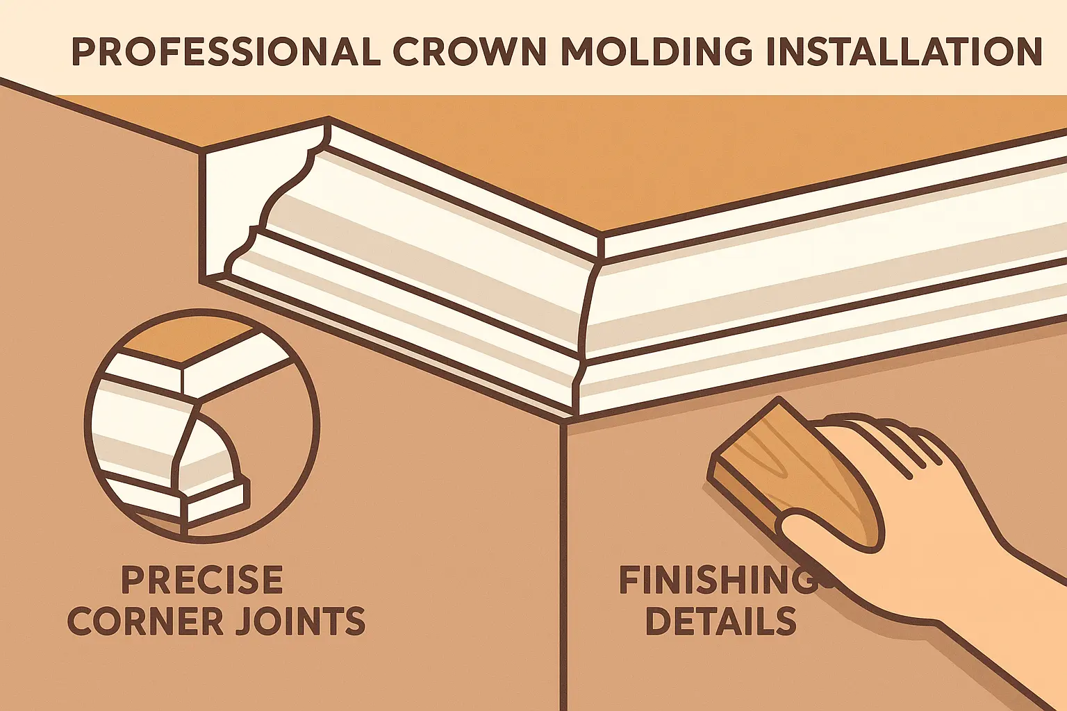 High-gloss contemporary crown molding