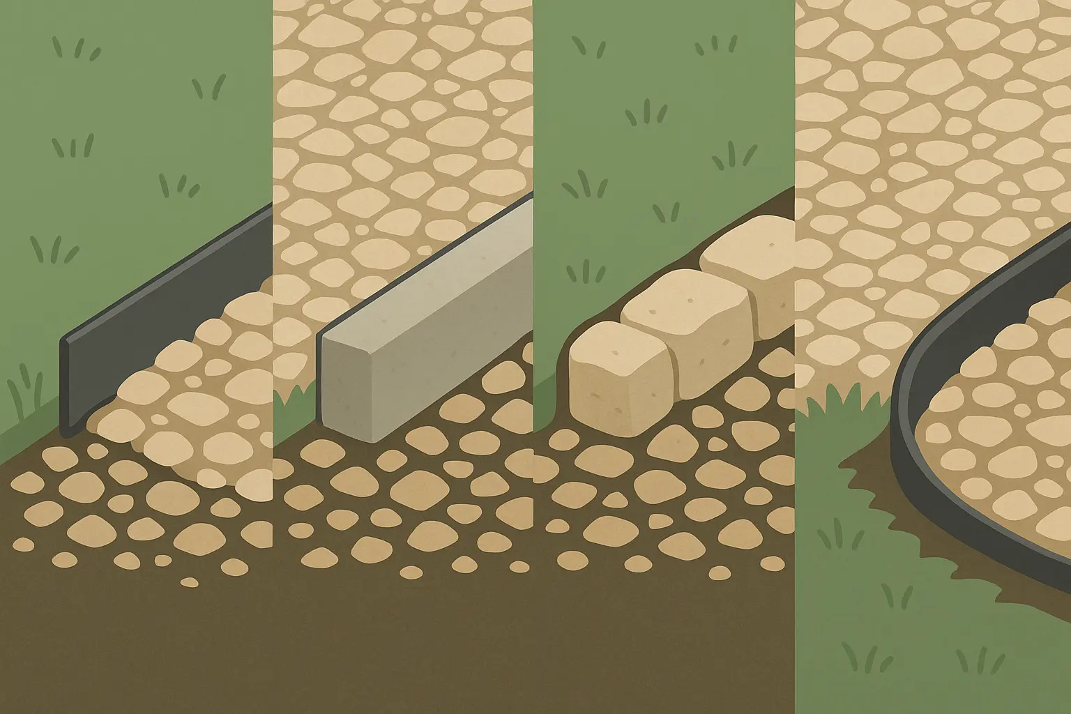 Professional gravel driveway edging installation