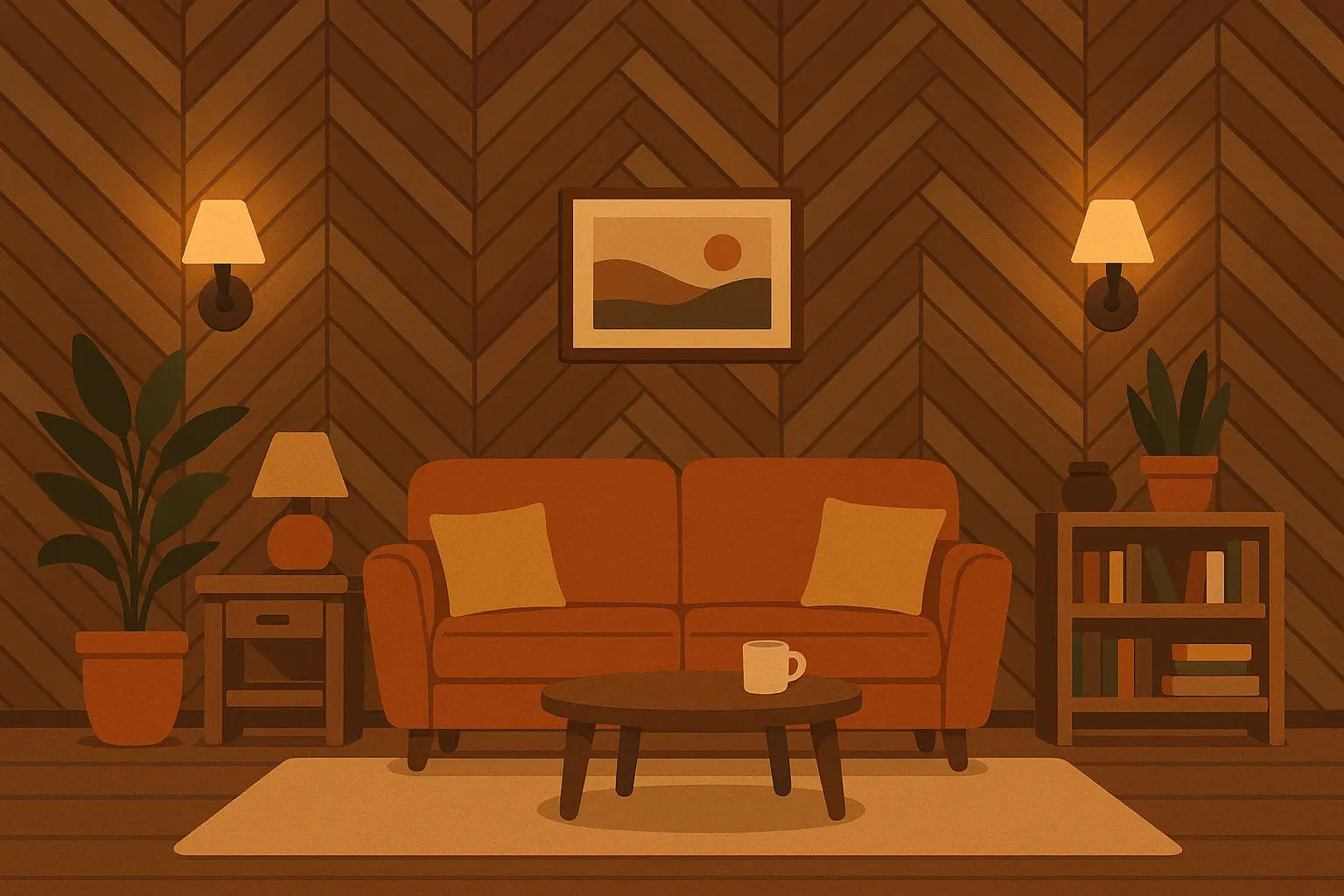 Reclaimed wood plank accent wall with rustic character