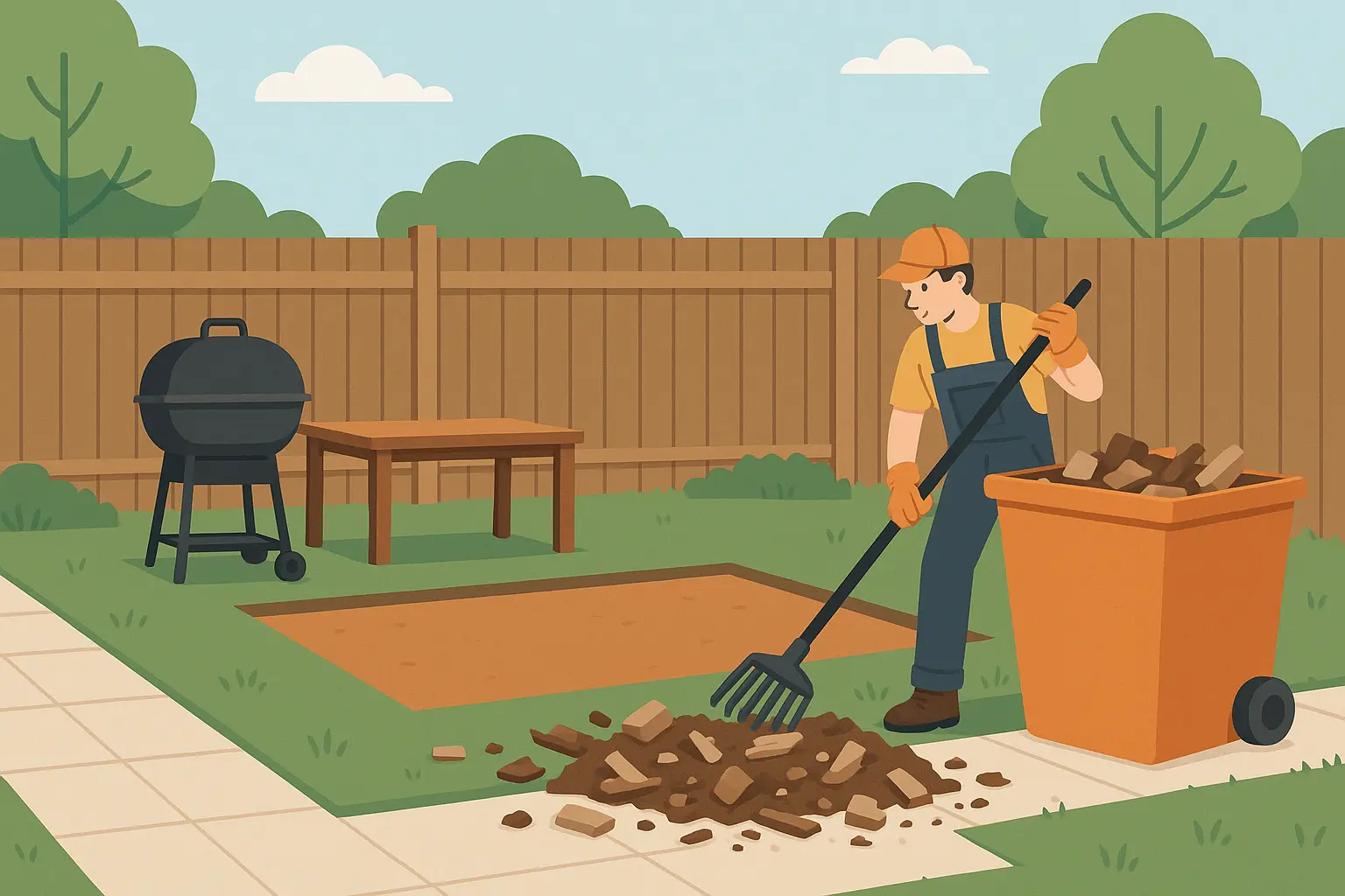 JiffyJunk BBQ area project preparation