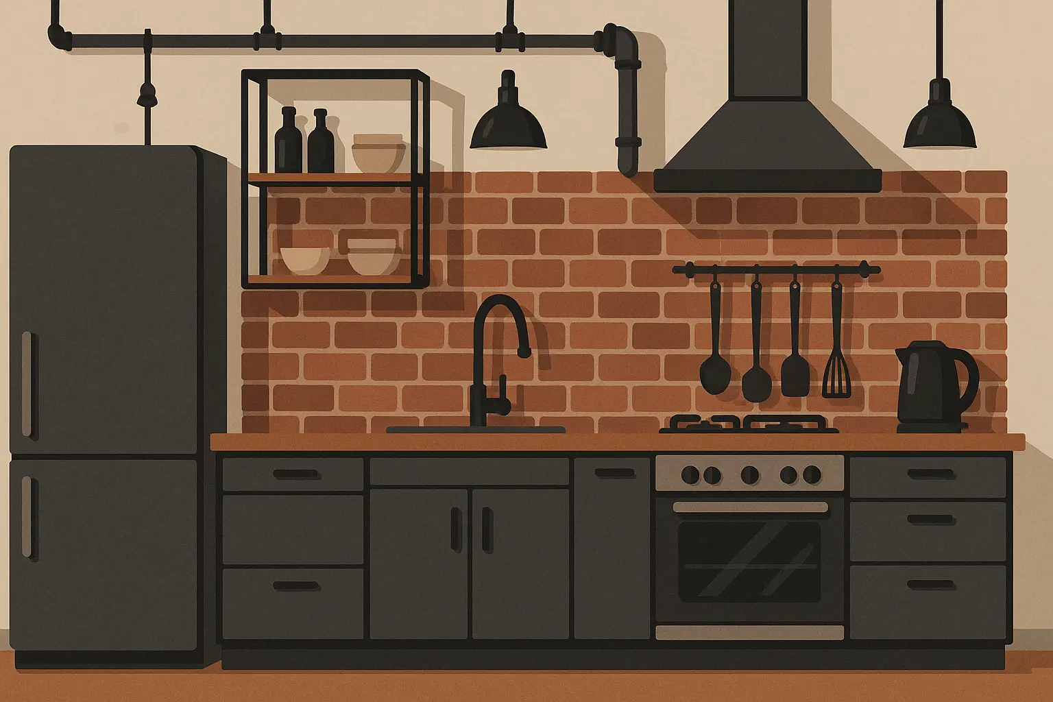 Industrial galley kitchen design