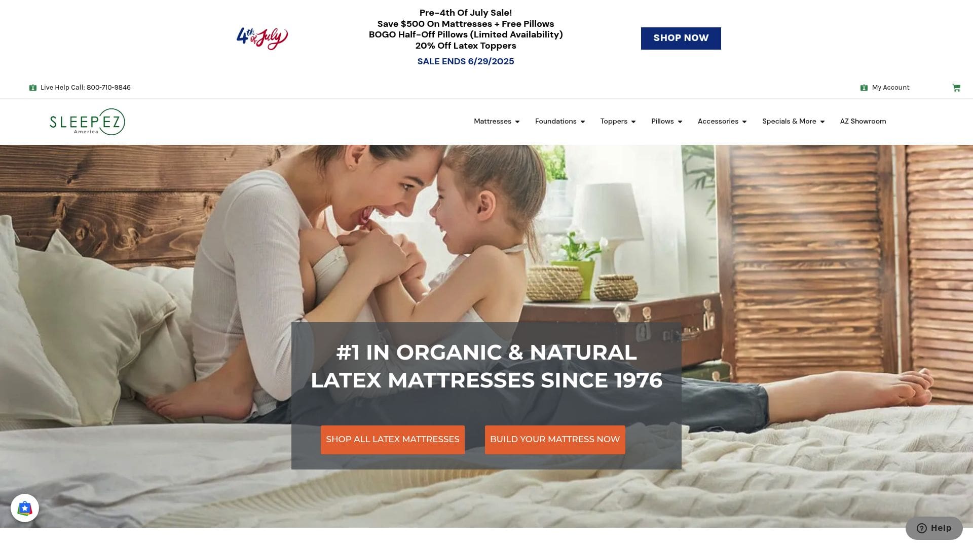 Screenshot of sleepez.com