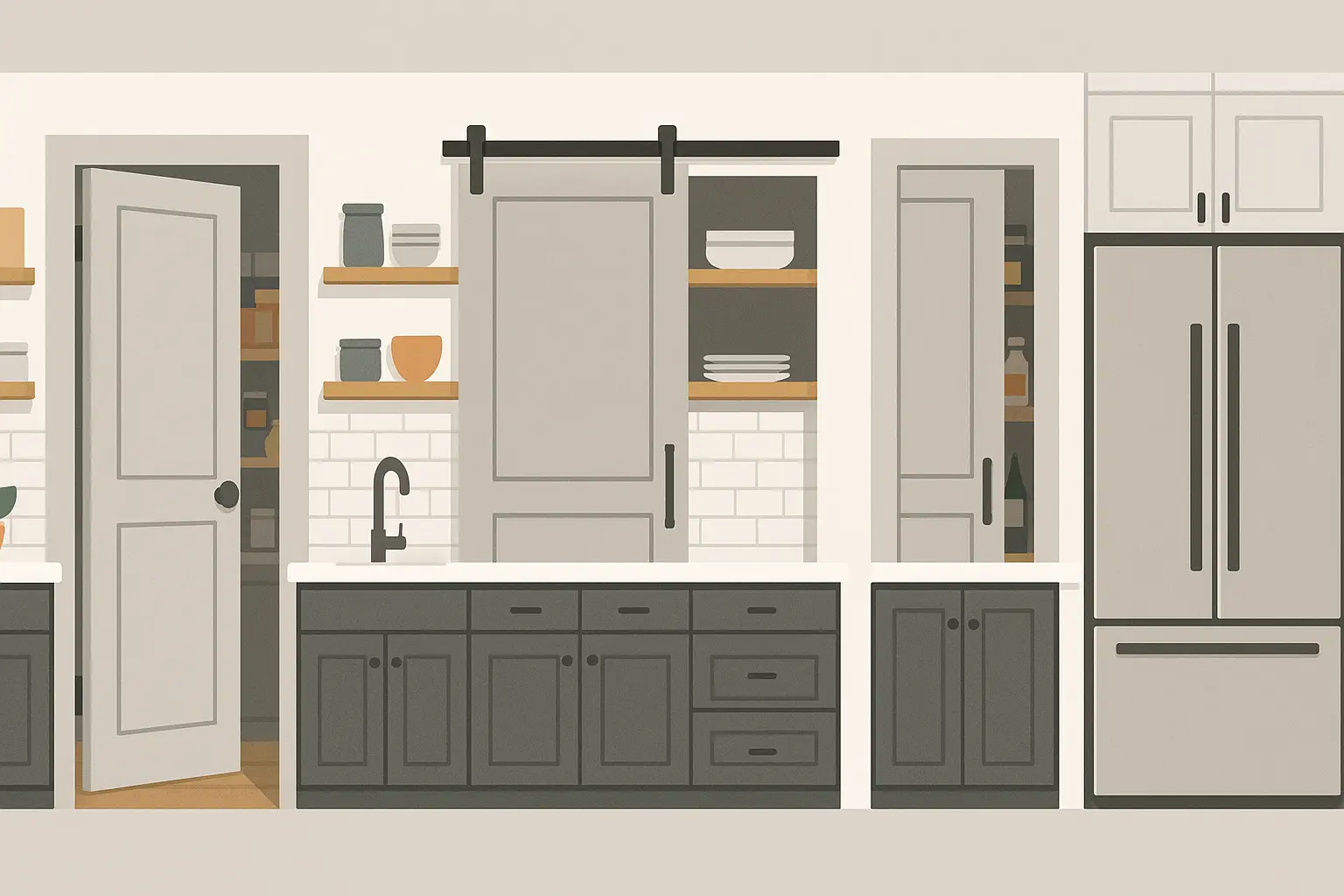 Pantry door considerations and planning factors