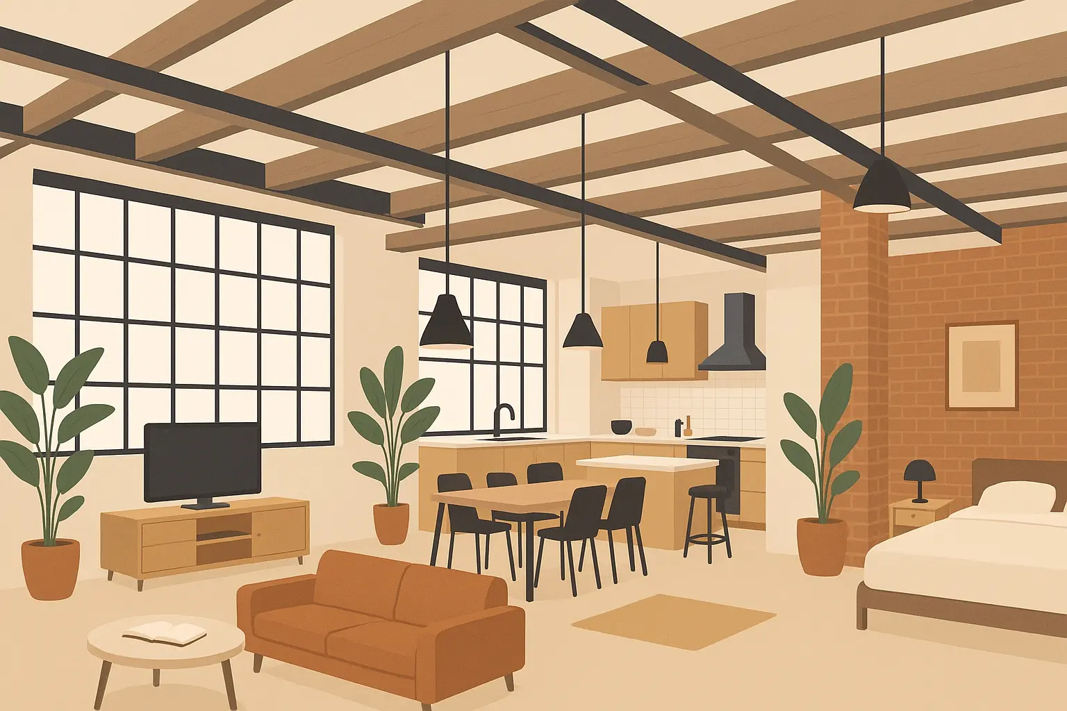 Open loft living concept design