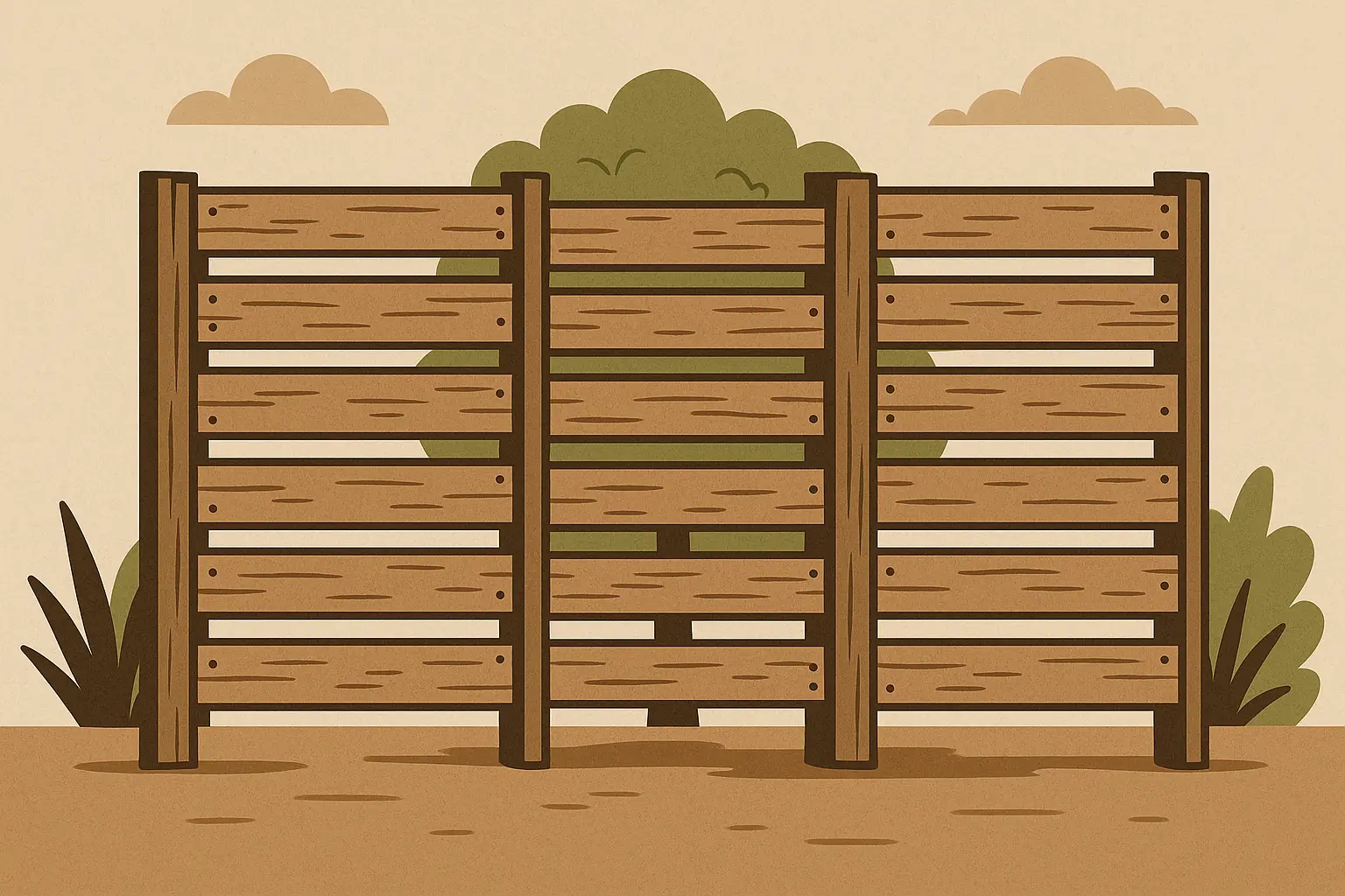 DIY pallet wood privacy screen installation