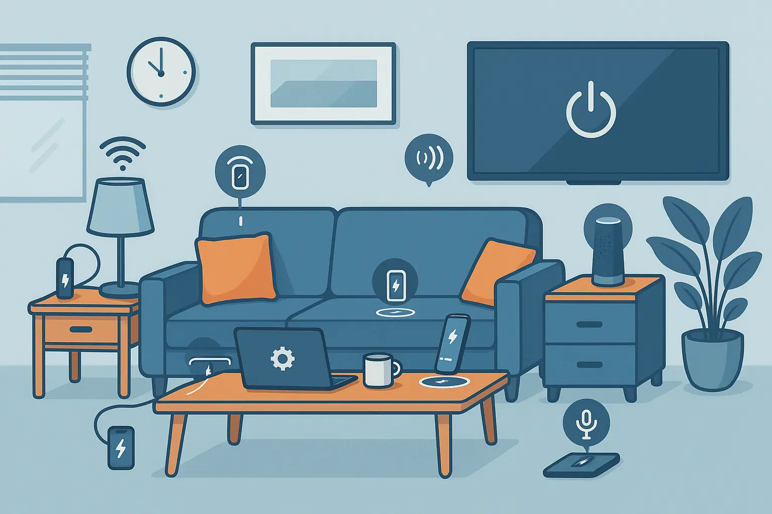 Smart furniture with built-in charging stations