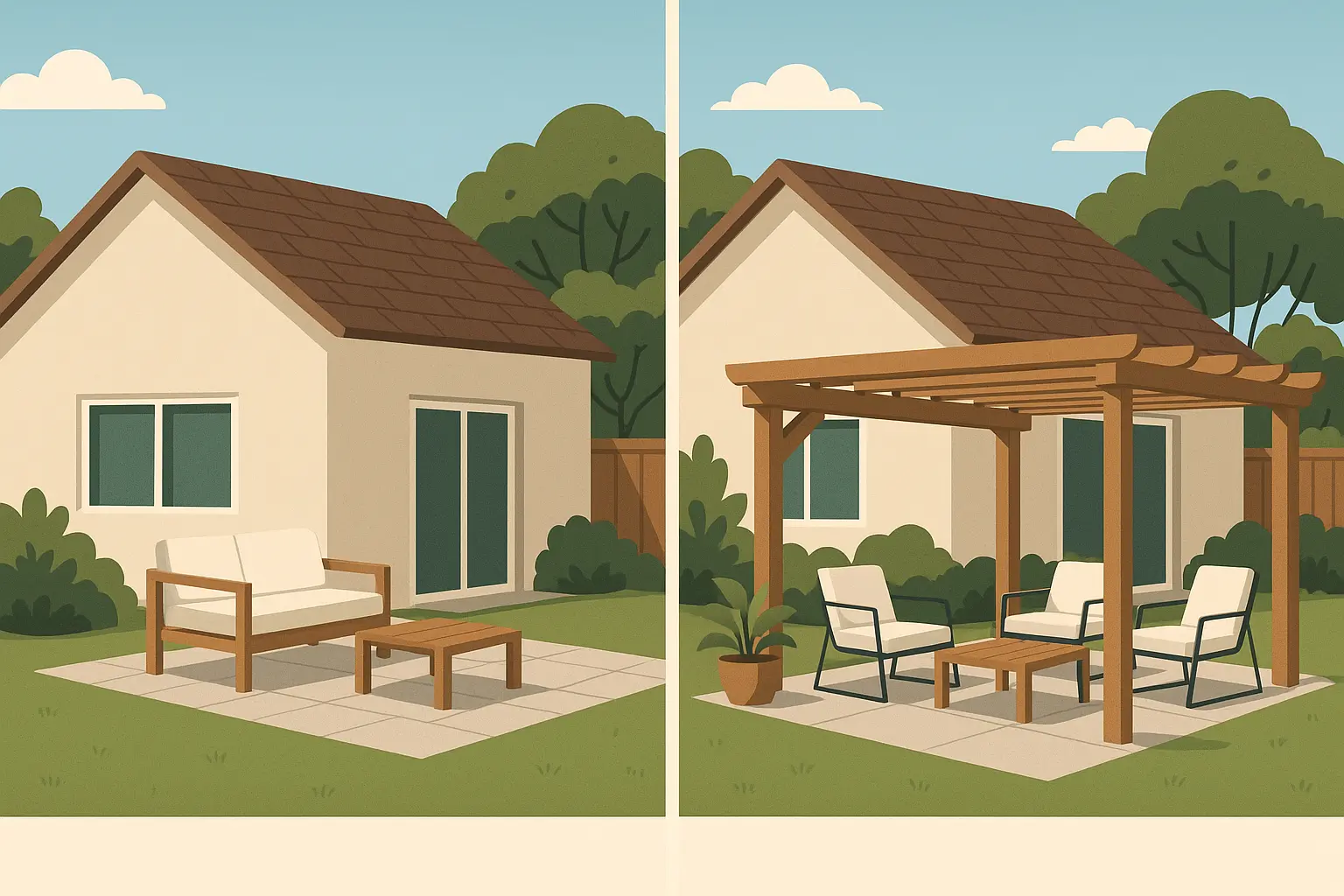 Beautiful patio shade transformation