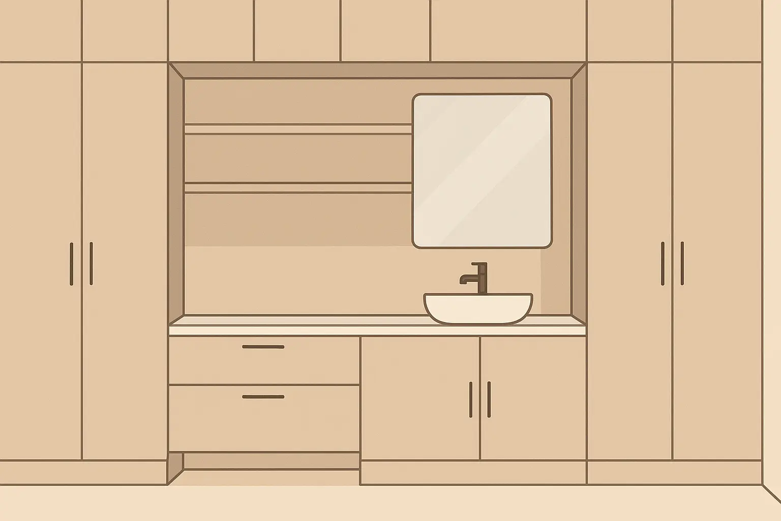 Floor-to-ceiling bathroom storage