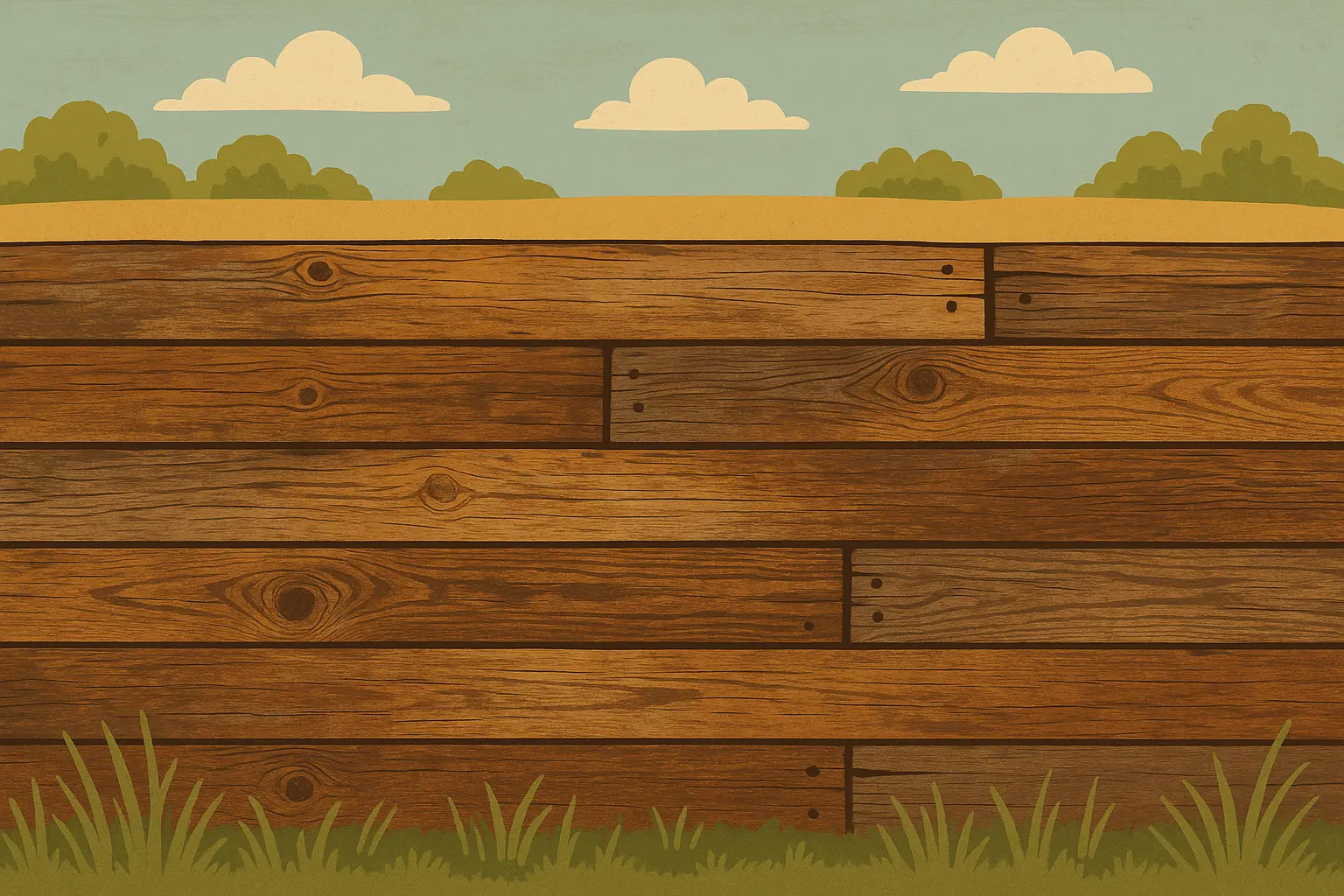 Reclaimed wood horizontal fence