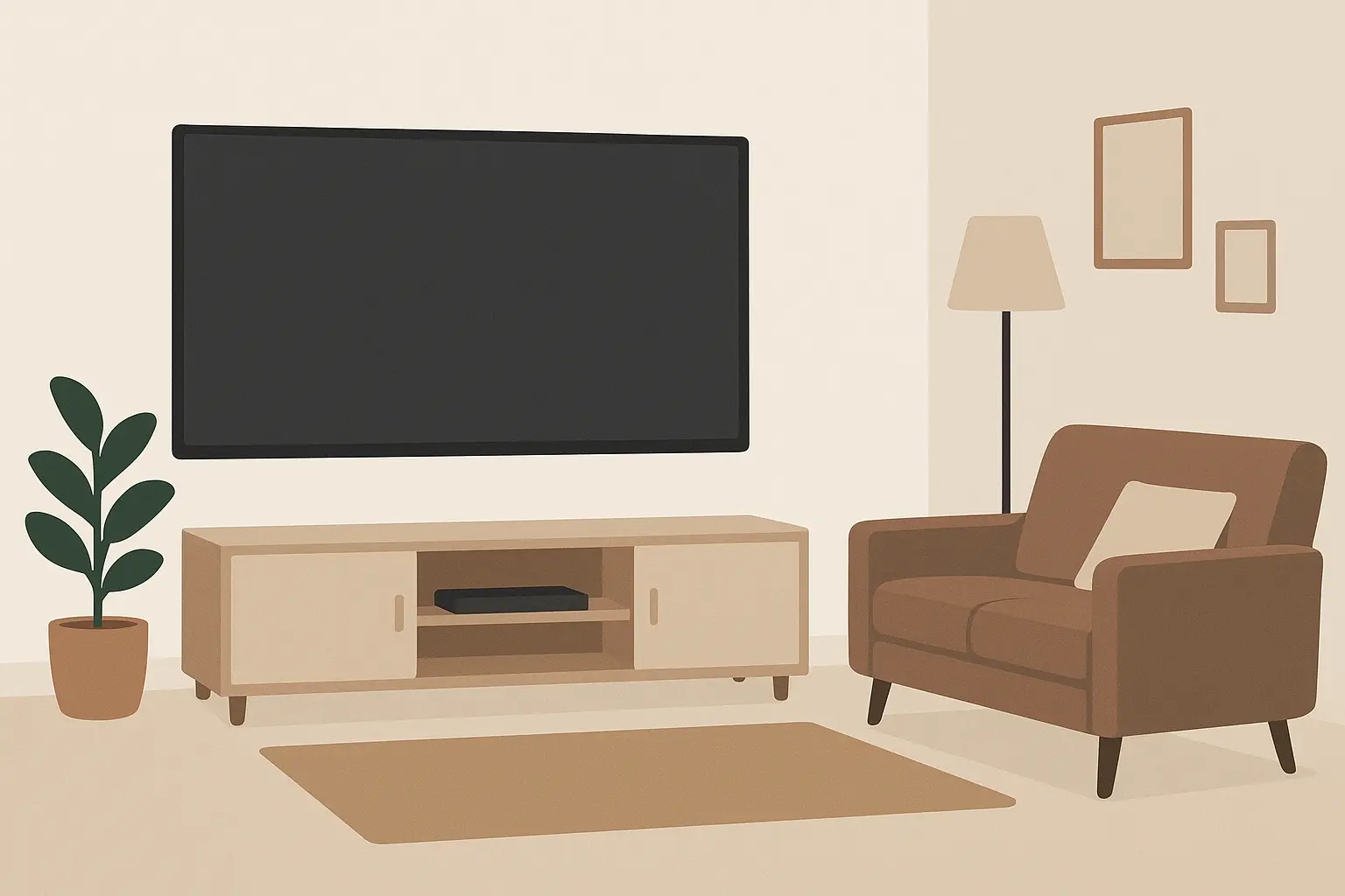 Modern living room with elegant TV wall design