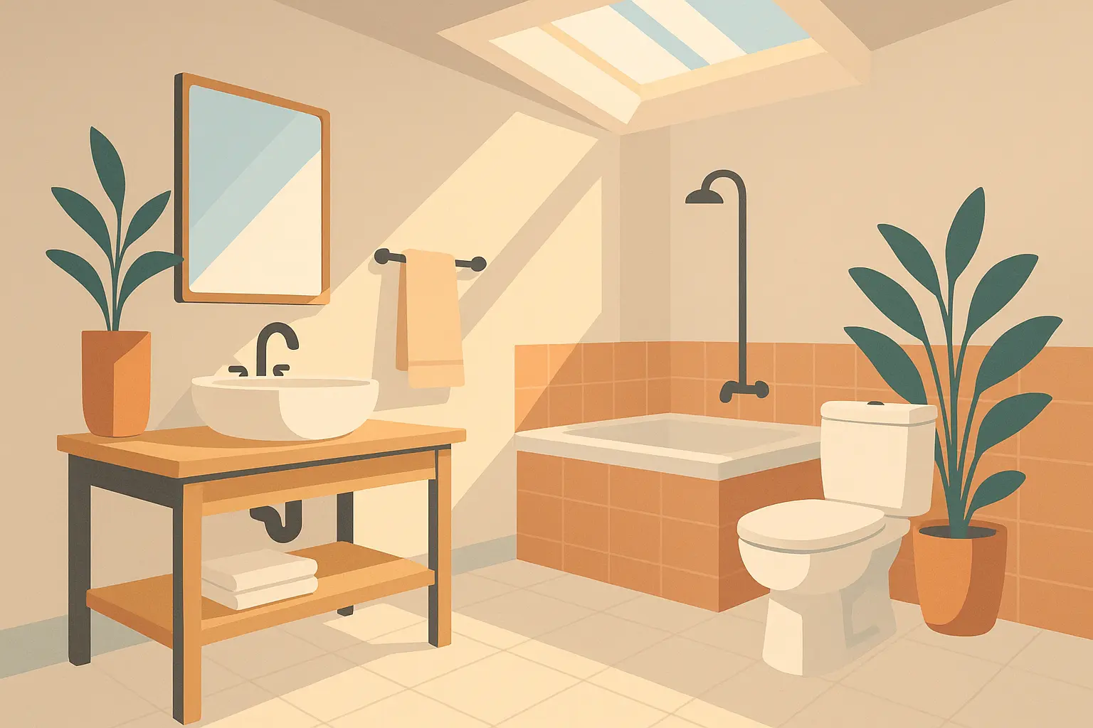 Natural light in bathroom