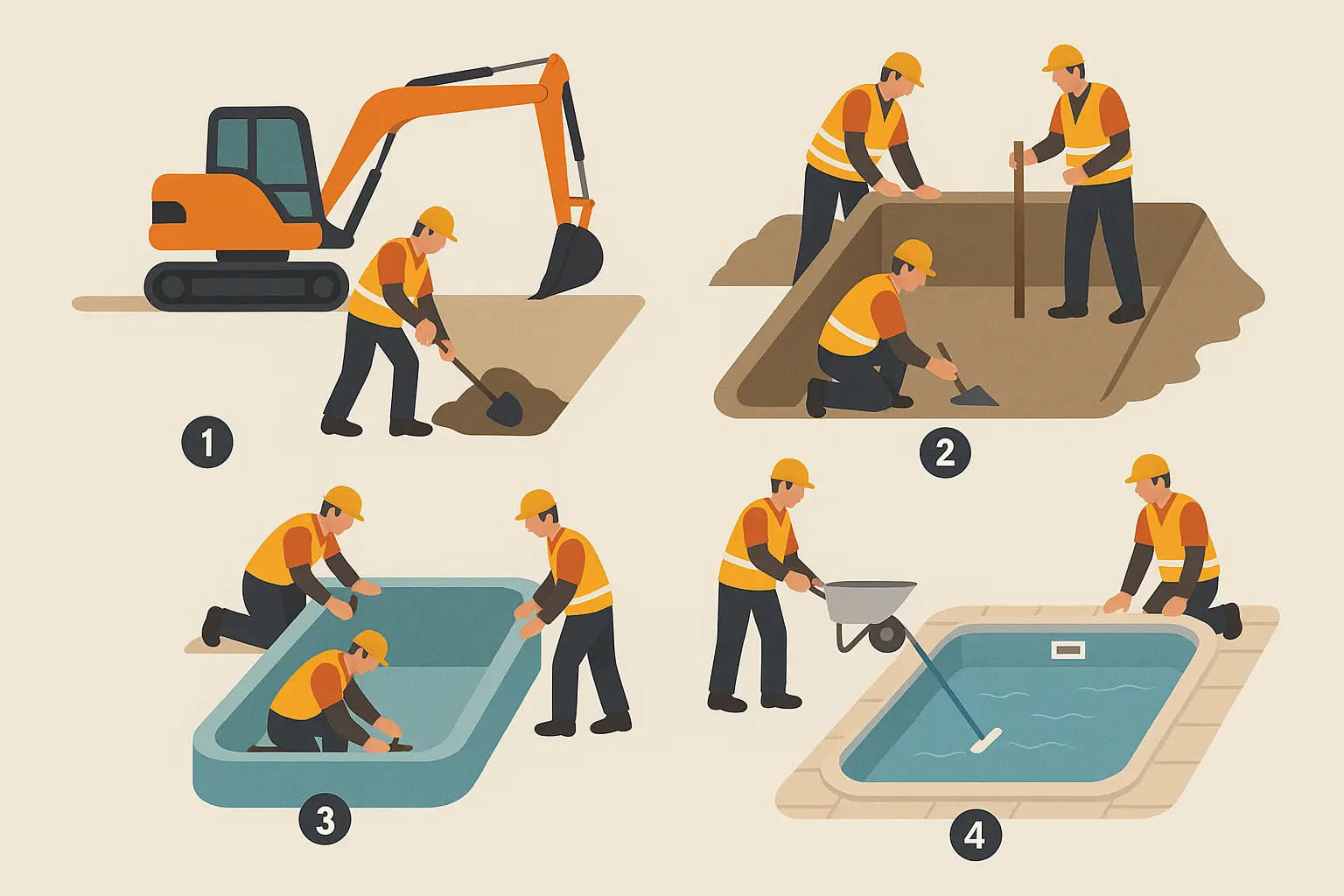 Pool project preparation and cleanup